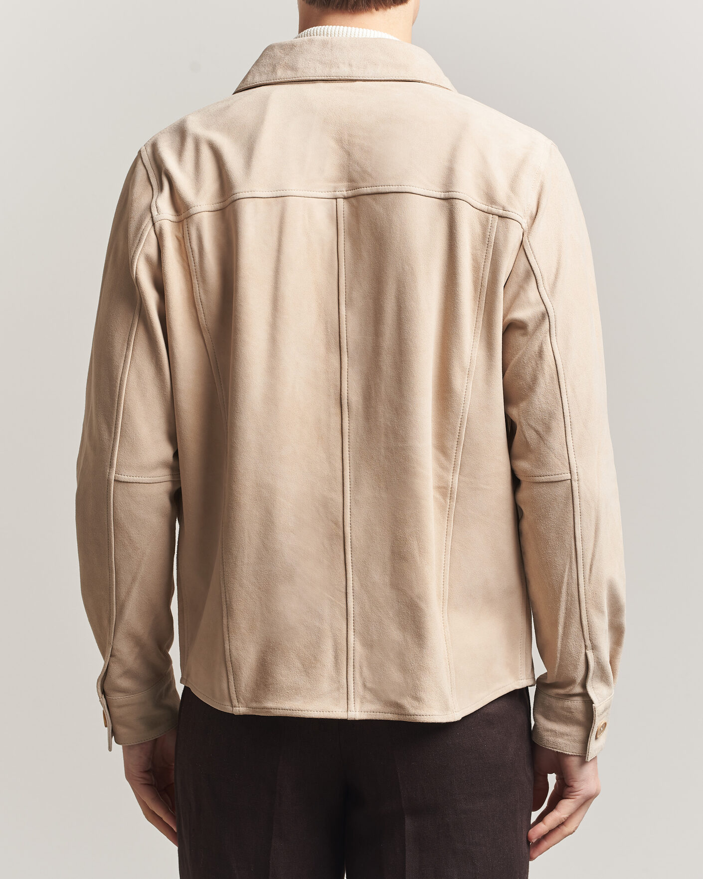 Hombres | Abrigos y chaquetas | Stenströms | Suede Pocket Overshirt Beige