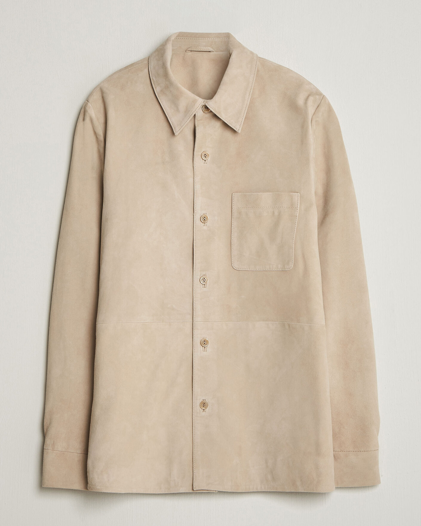 Hombres | Abrigos y chaquetas | Stenströms | Suede Overshirt Beige
