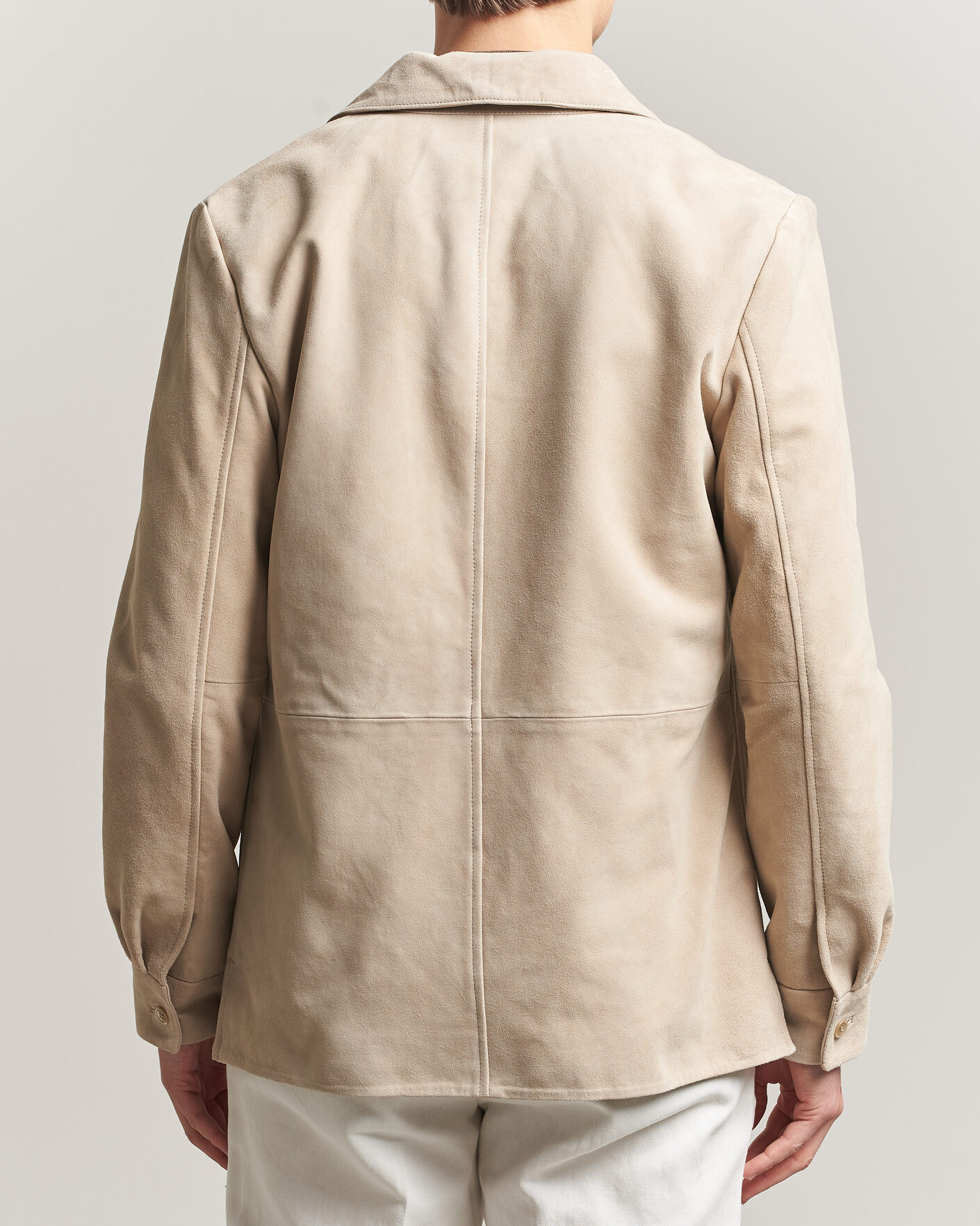 Hombres | Abrigos y chaquetas | Stenströms | Suede Overshirt Beige