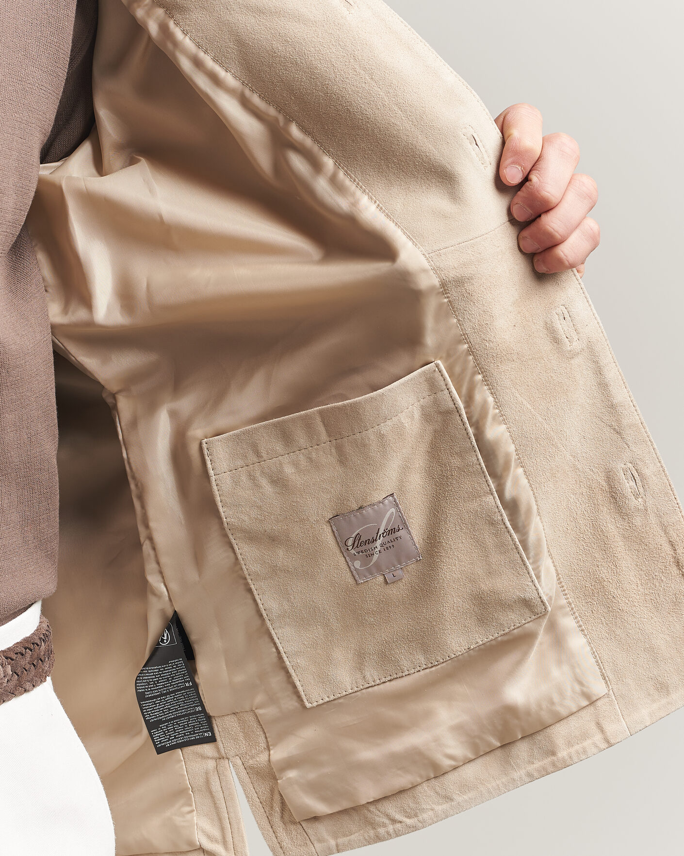 Hombres | Abrigos y chaquetas | Stenströms | Suede Overshirt Beige
