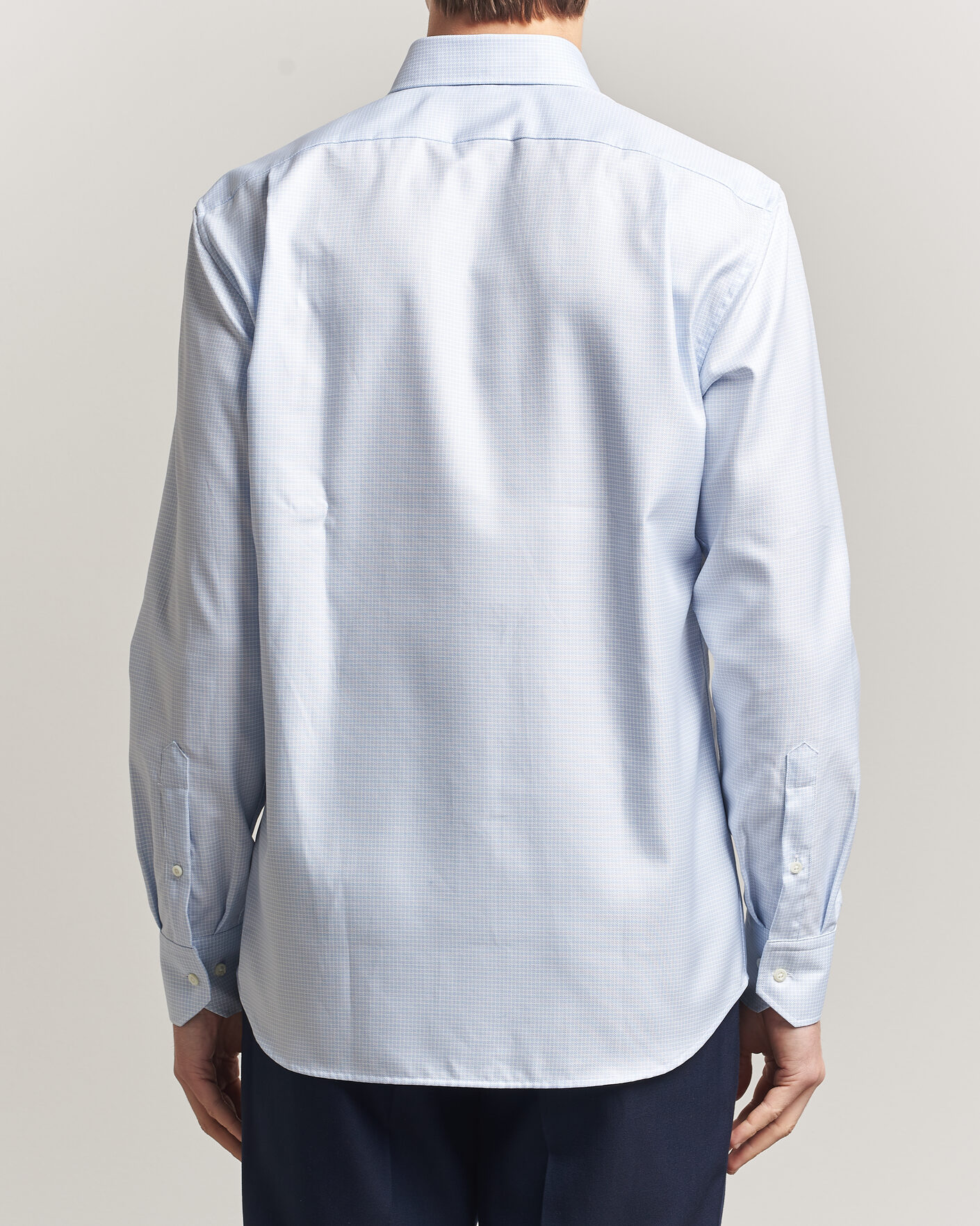 Hombres | Camisas | Stenströms | Regular Fit Micro Structure Shirt Light Blue