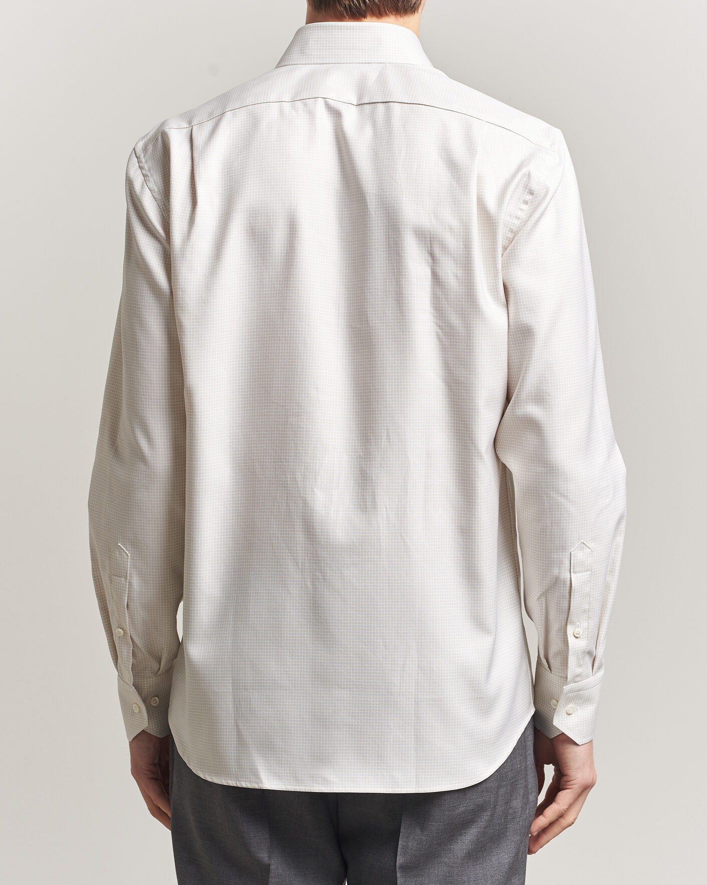 Hombres | Camisas | Stenströms | Regular Fit Micro Structure Shirt Beige