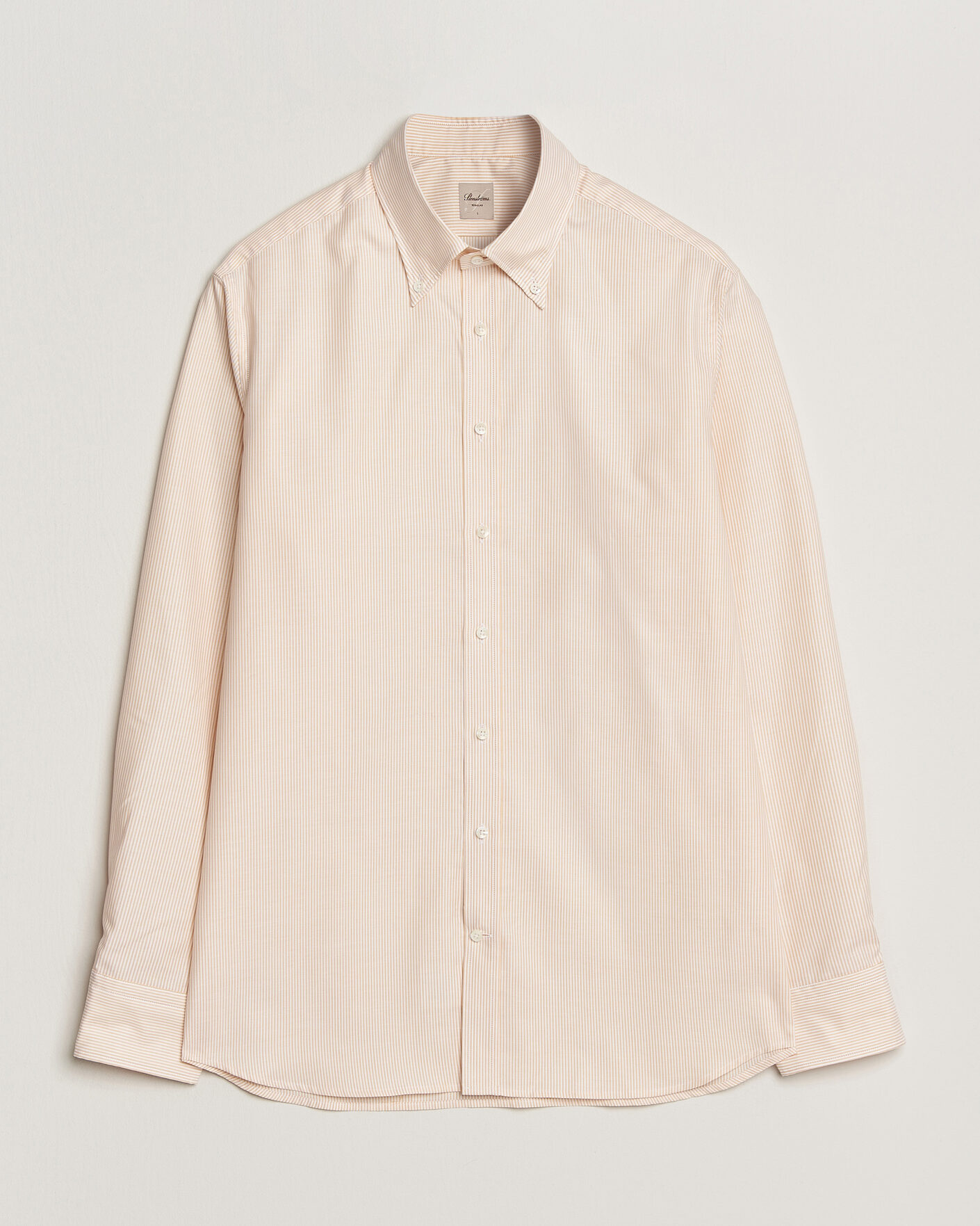 Hombres | Camisas | Stenströms | Regular Fit Thin Striped Oxford Shirt Orange