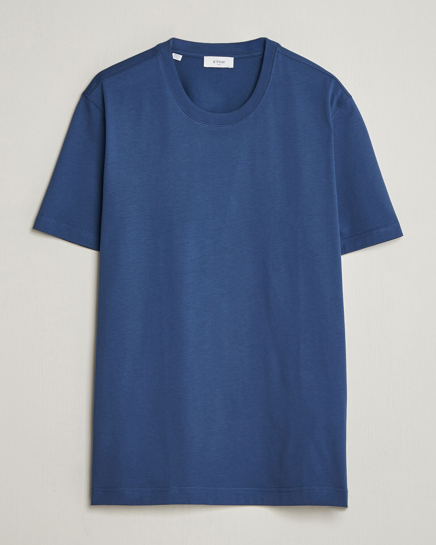 Hombres | Camisetas | Eton | Supima Cotton Crew Neck T-Shirt Mid Blue
