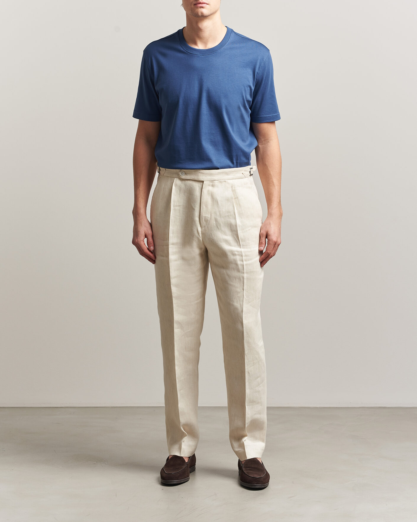 Hombres | Camisetas | Eton | Supima Cotton Crew Neck T-Shirt Mid Blue
