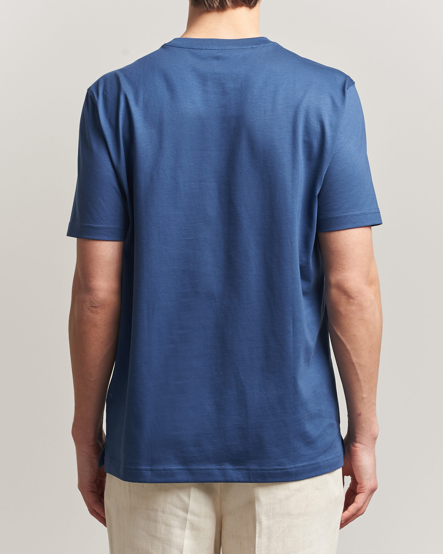 Hombres | Camisetas | Eton | Supima Cotton Crew Neck T-Shirt Mid Blue