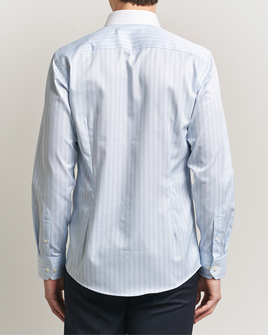 Hombres | Camisas | Eton | Slim Fit Signature Twill Striped Shirt Light Blue