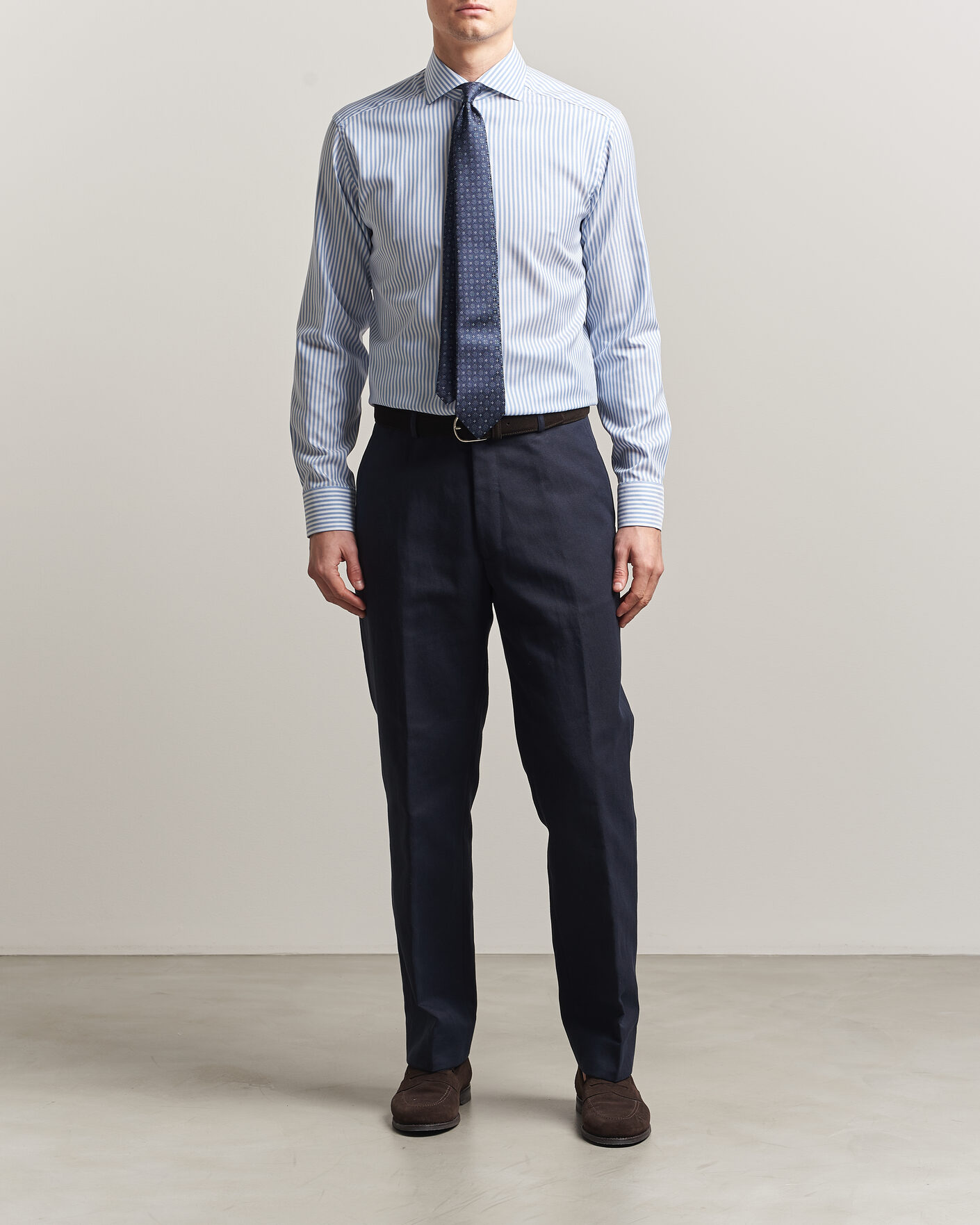 Hombres | Camisas | Eton | Slim Fit Signature Oxford Striped Shirt Light Blue