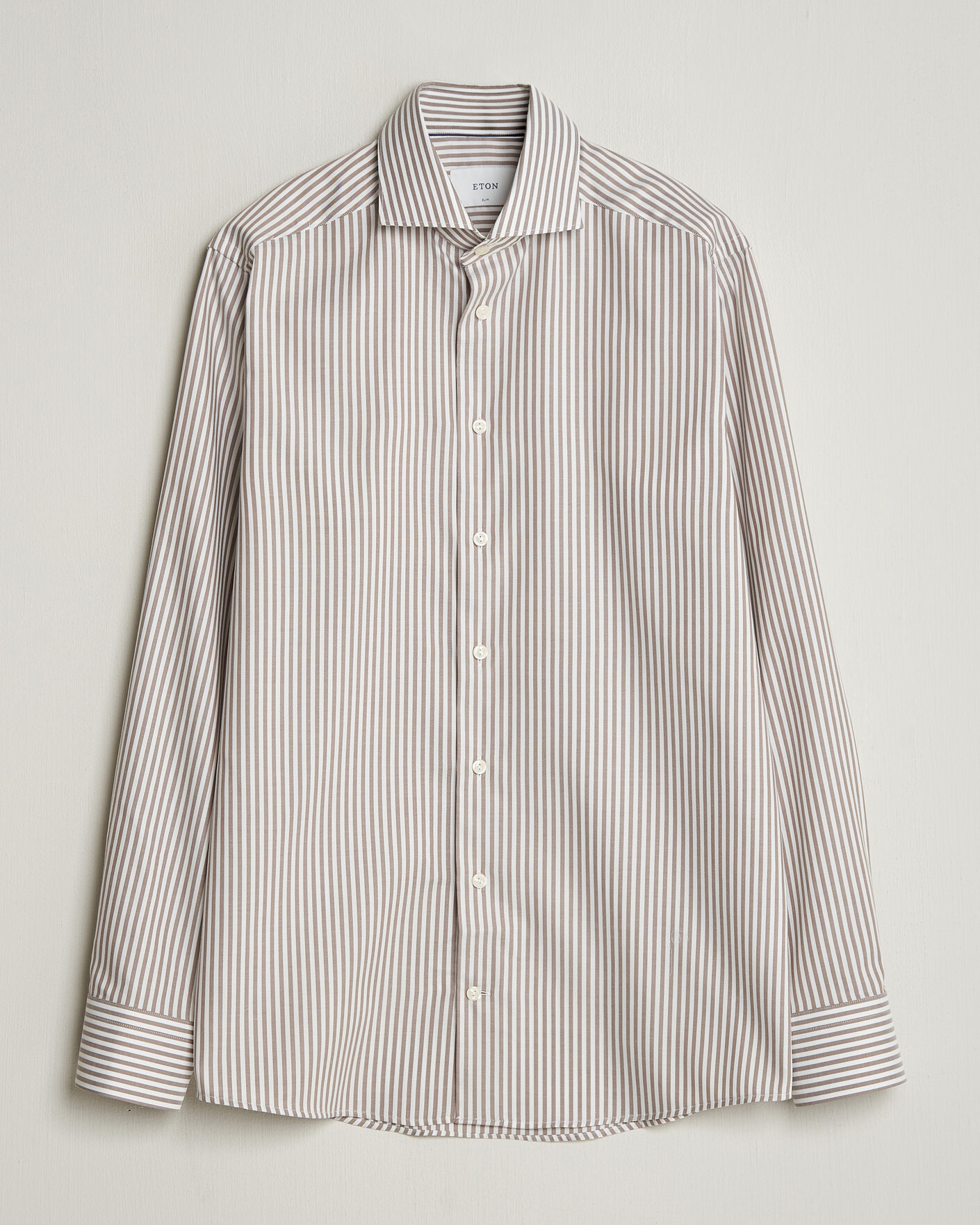 Hombres | Camisas | Eton | Slim Fit Signature Oxford Striped Shirt Beige