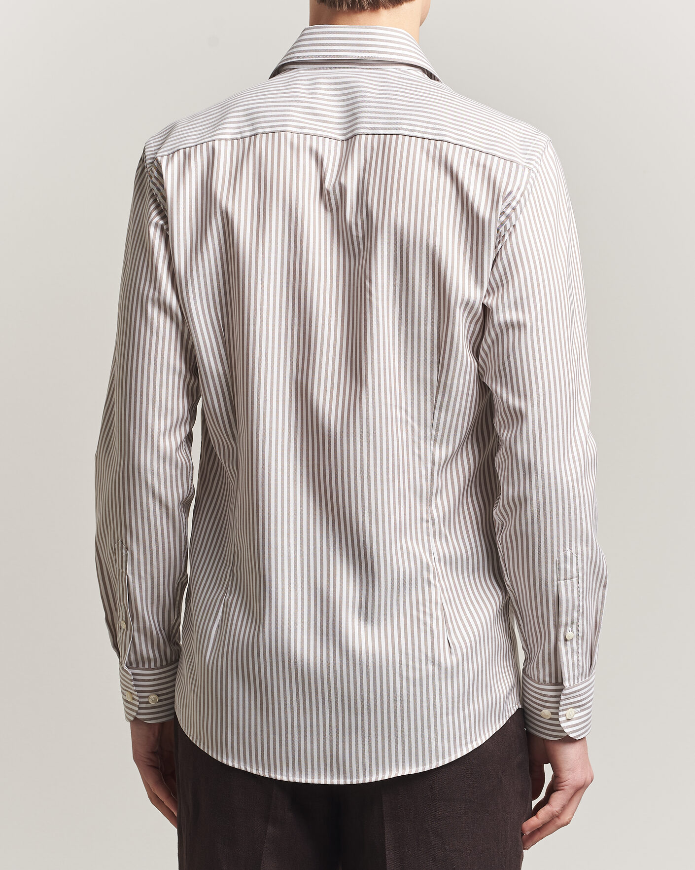 Hombres | Camisas | Eton | Slim Fit Signature Oxford Striped Shirt Beige