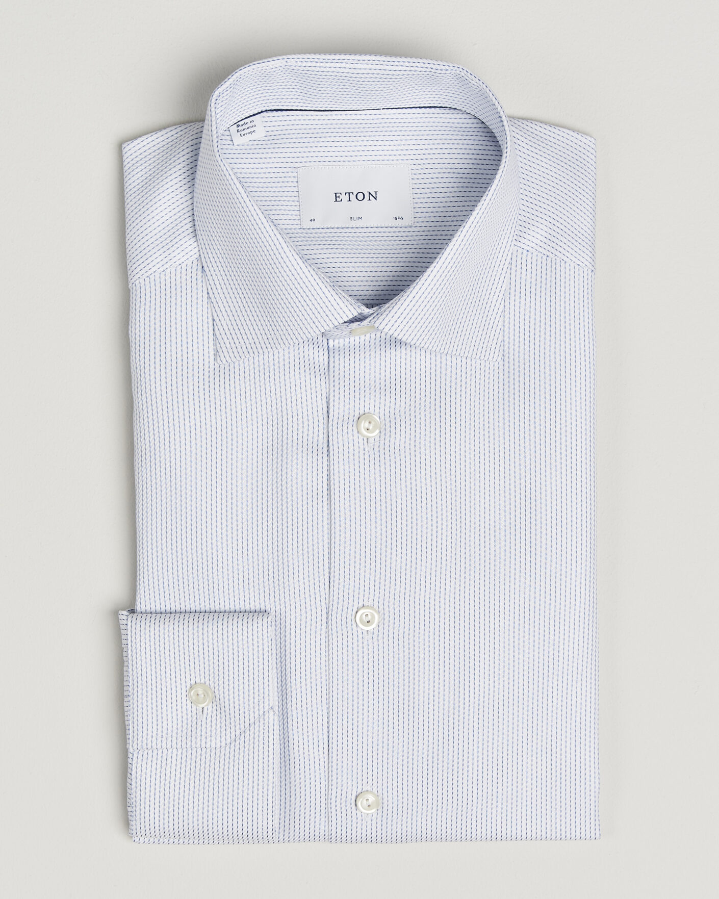 Hombres | Camisas | Eton | Slim Fit Signature Twill Structured Shirt Light Blue