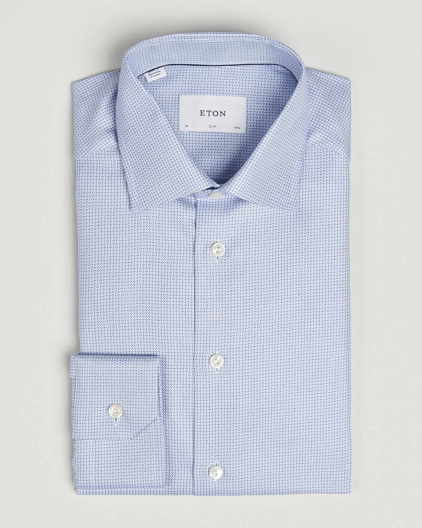 Hombres | Camisas | Eton | Slim Fit Signature Twill Structured Shirt Mid Blue