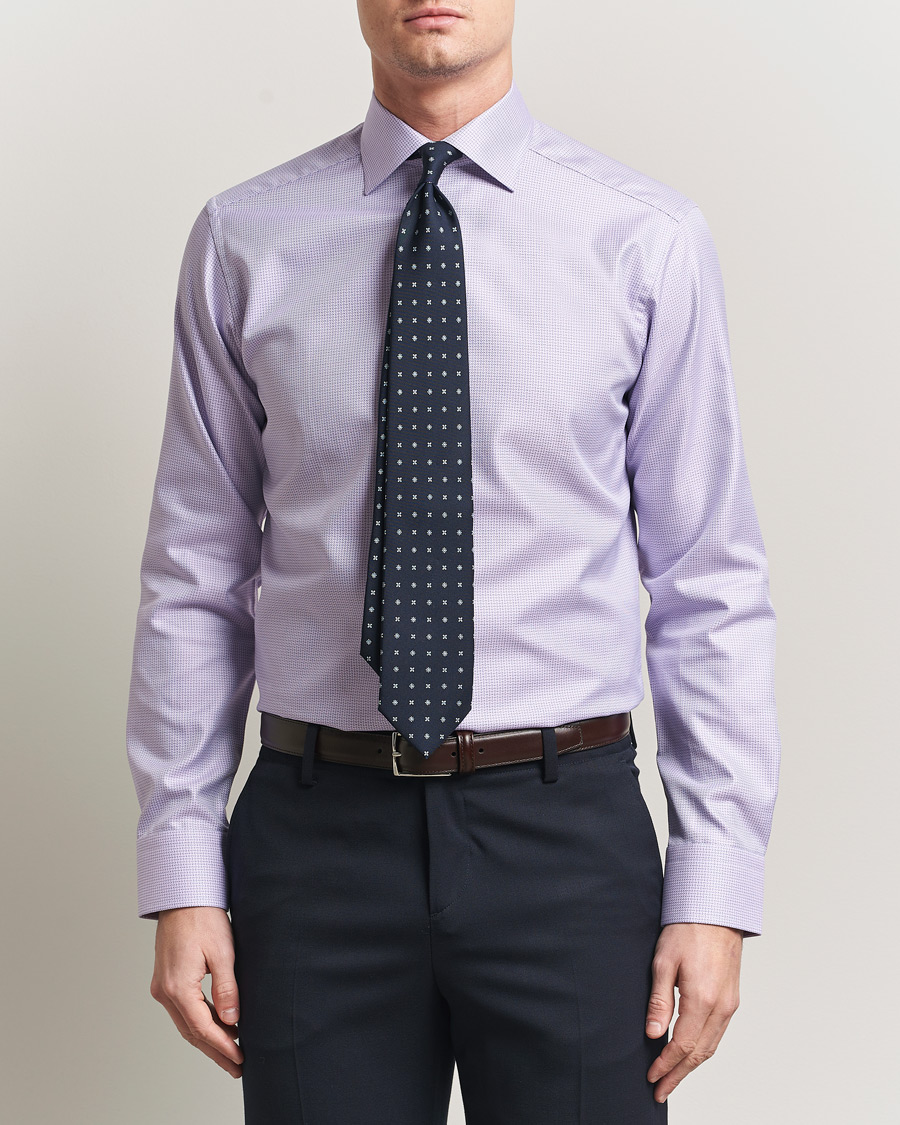 Hombres | Camisas | Eton | Slim Fit Signature Twill Structured Shirt Light Purple
