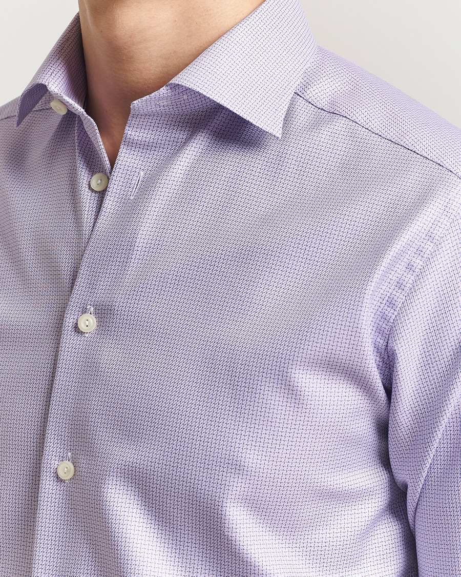 Hombres | Camisas | Eton | Slim Fit Signature Twill Structured Shirt Light Purple