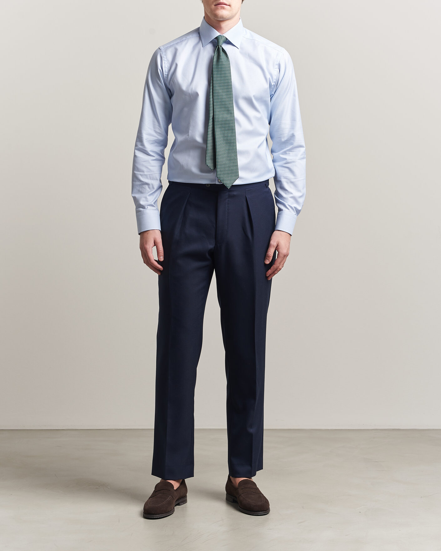 Hombres | Camisas | Eton | Slim Fit Signature Twill Houndstooth Shirt Light Blue