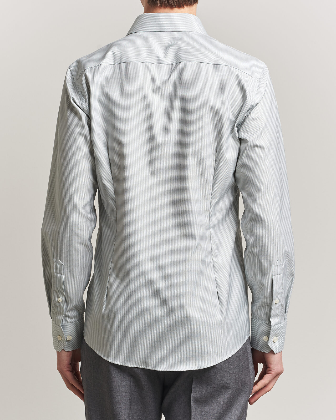 Hombres | Camisas | Eton | Slim Fit Signature Twill Houndstooth Shirt Light Green