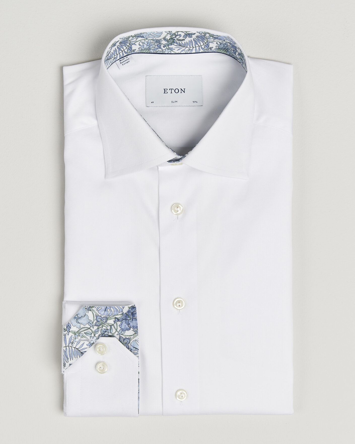 Hombres | Camisas | Eton | Slim Fit Signature Twill Contrast Shirt White