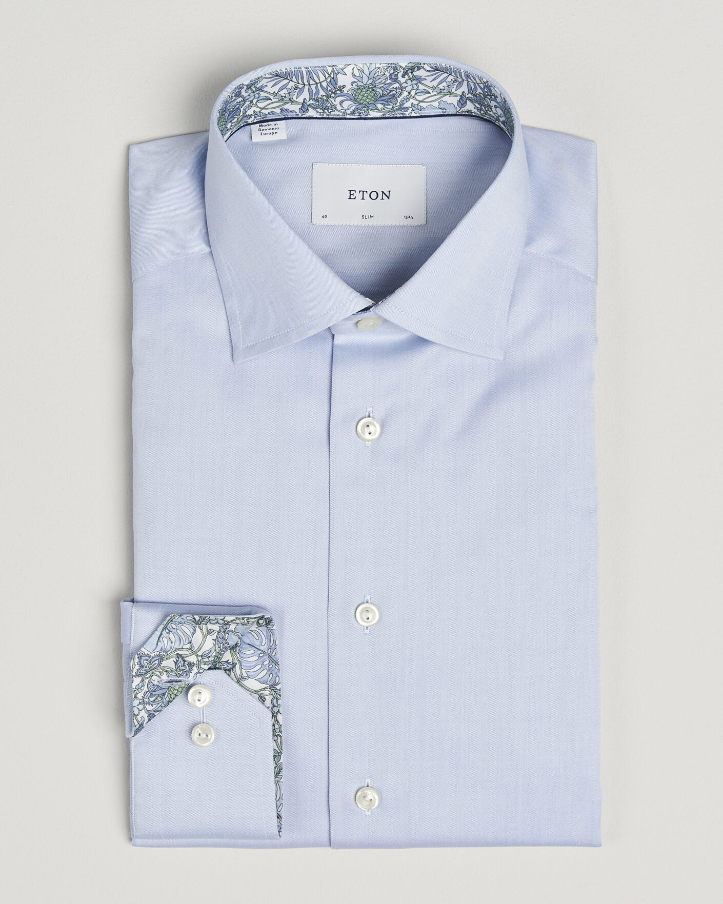 Hombres | Camisas | Eton | Slim Fit Signature Twill Contrast Shirt Light Blue