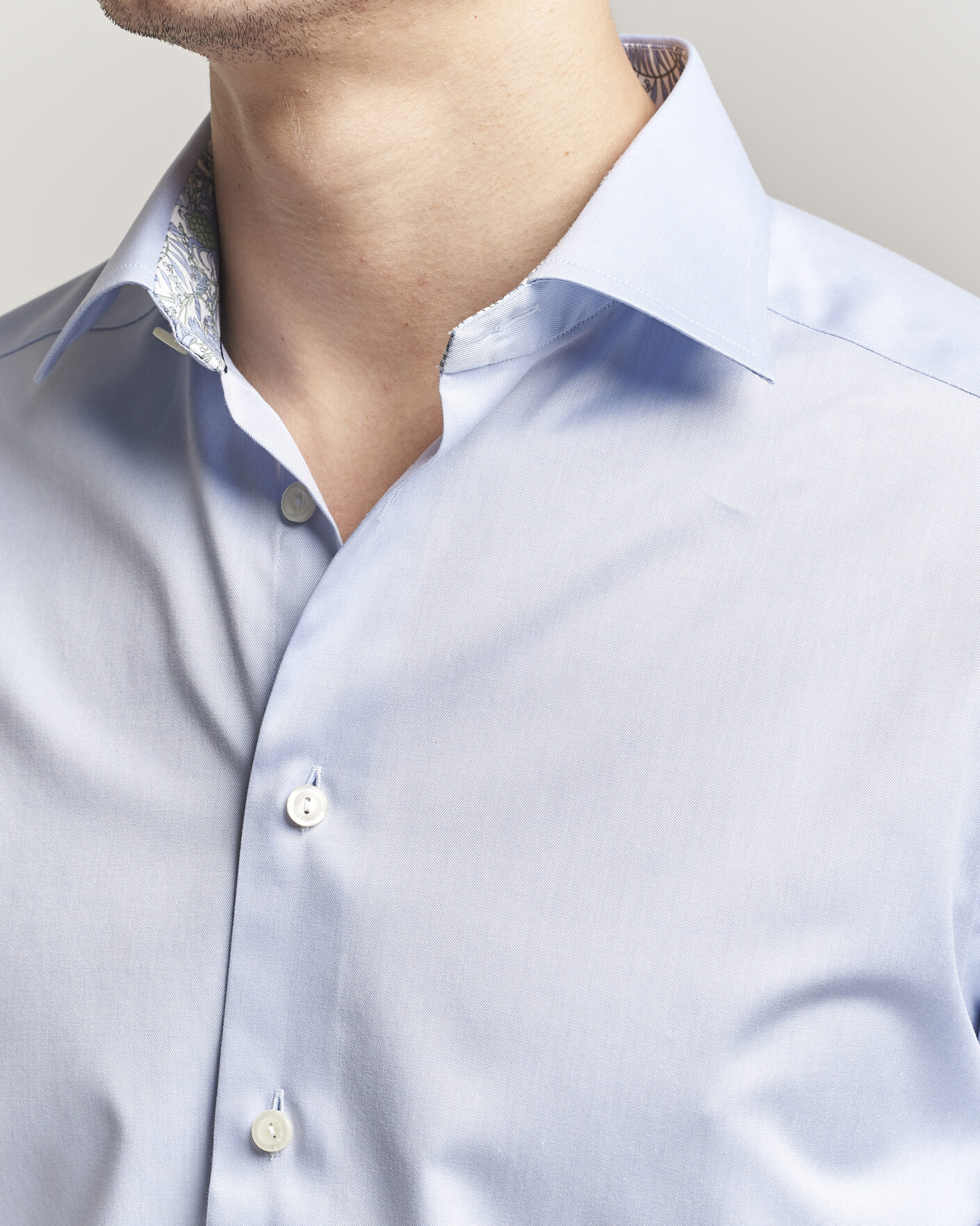 Hombres | Camisas | Eton | Slim Fit Signature Twill Contrast Shirt Light Blue