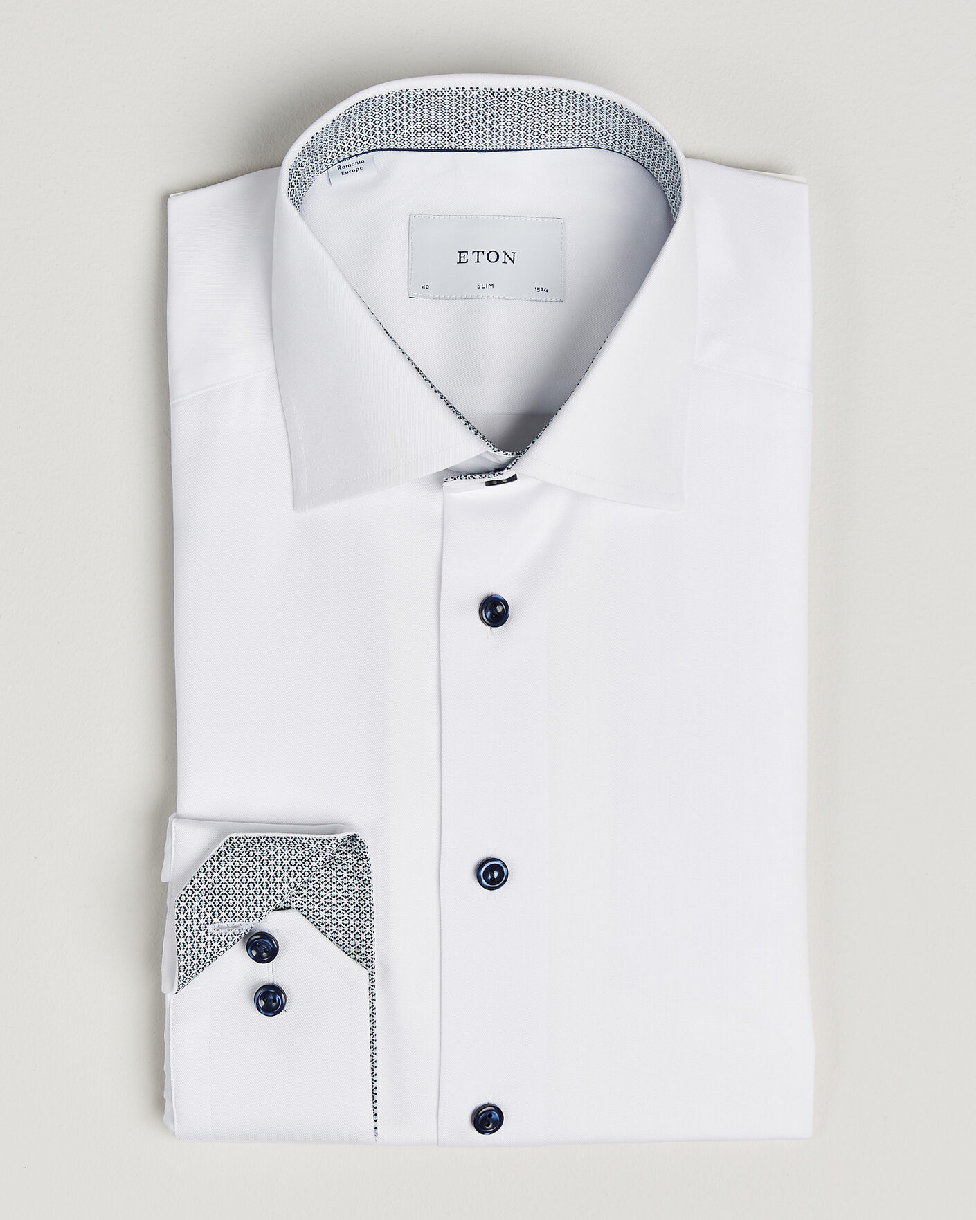 Hombres | Camisas | Eton | Slim Fit Signature Twill Contrast Shirt White