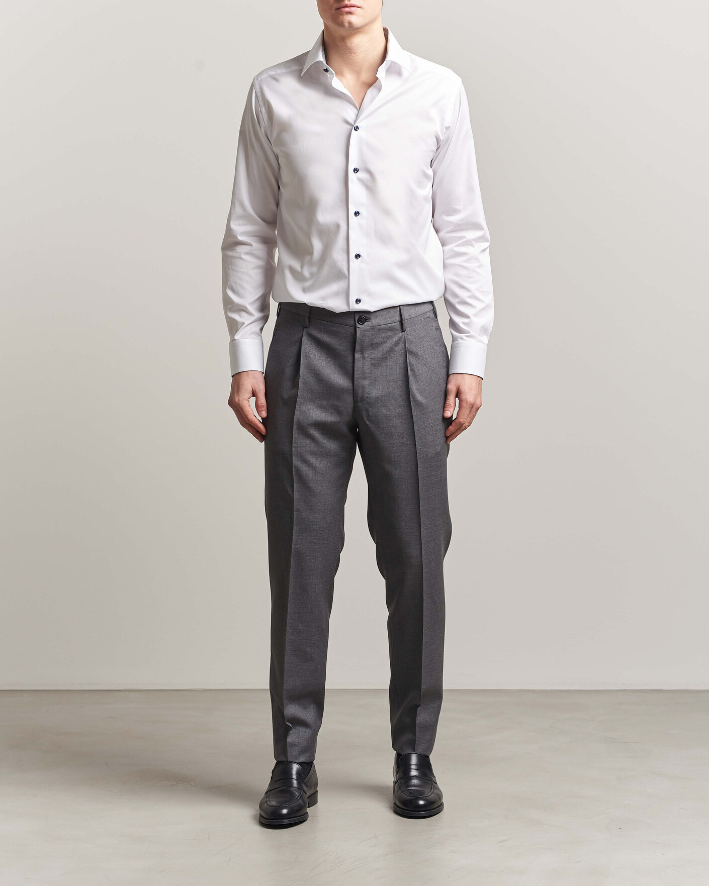 Hombres | Camisas | Eton | Slim Fit Signature Twill Contrast Shirt White