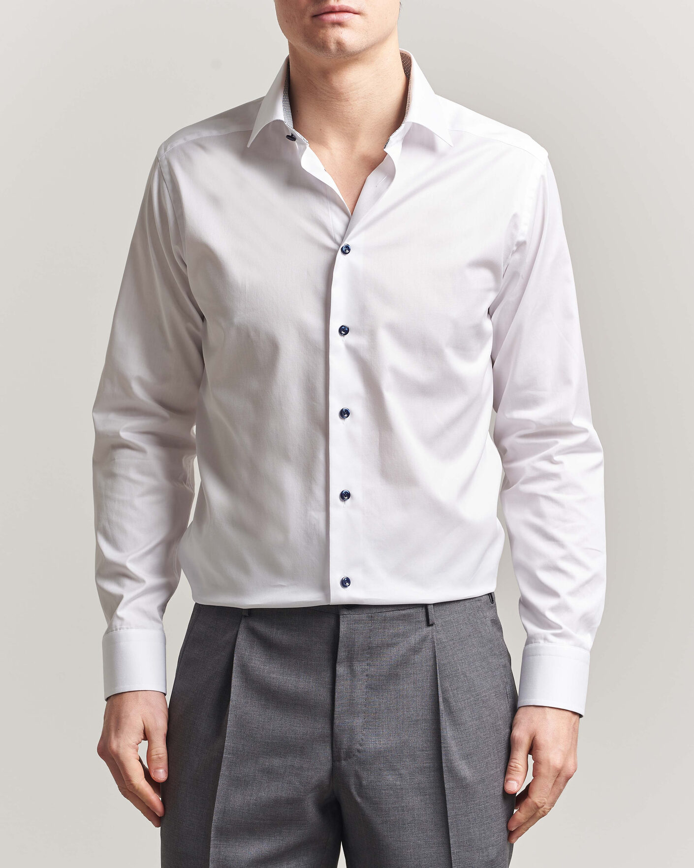 Hombres | Camisas | Eton | Slim Fit Signature Twill Contrast Shirt White