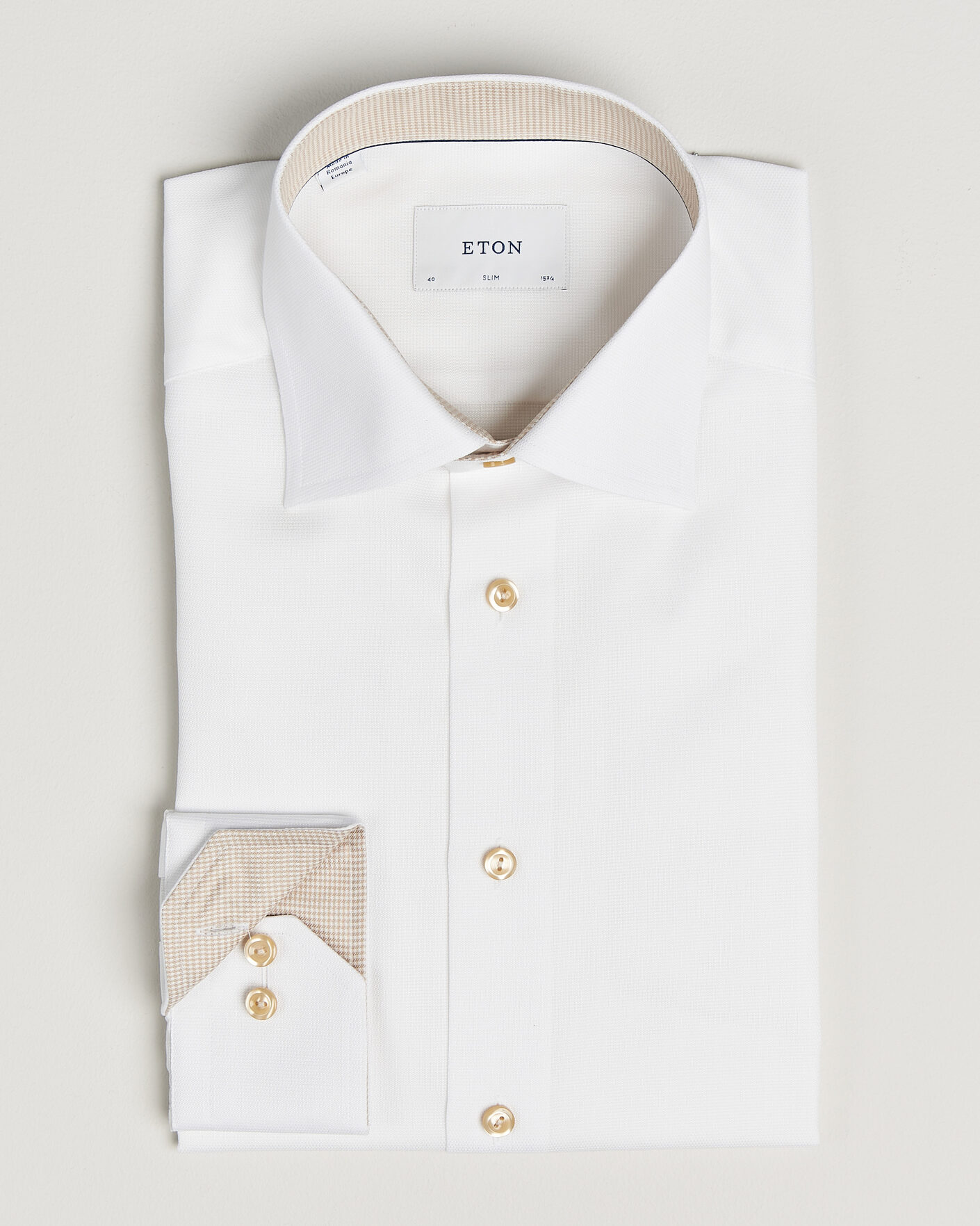 Hombres | Camisas | Eton | Slim Fit Signature Twill Contrast Shirt White