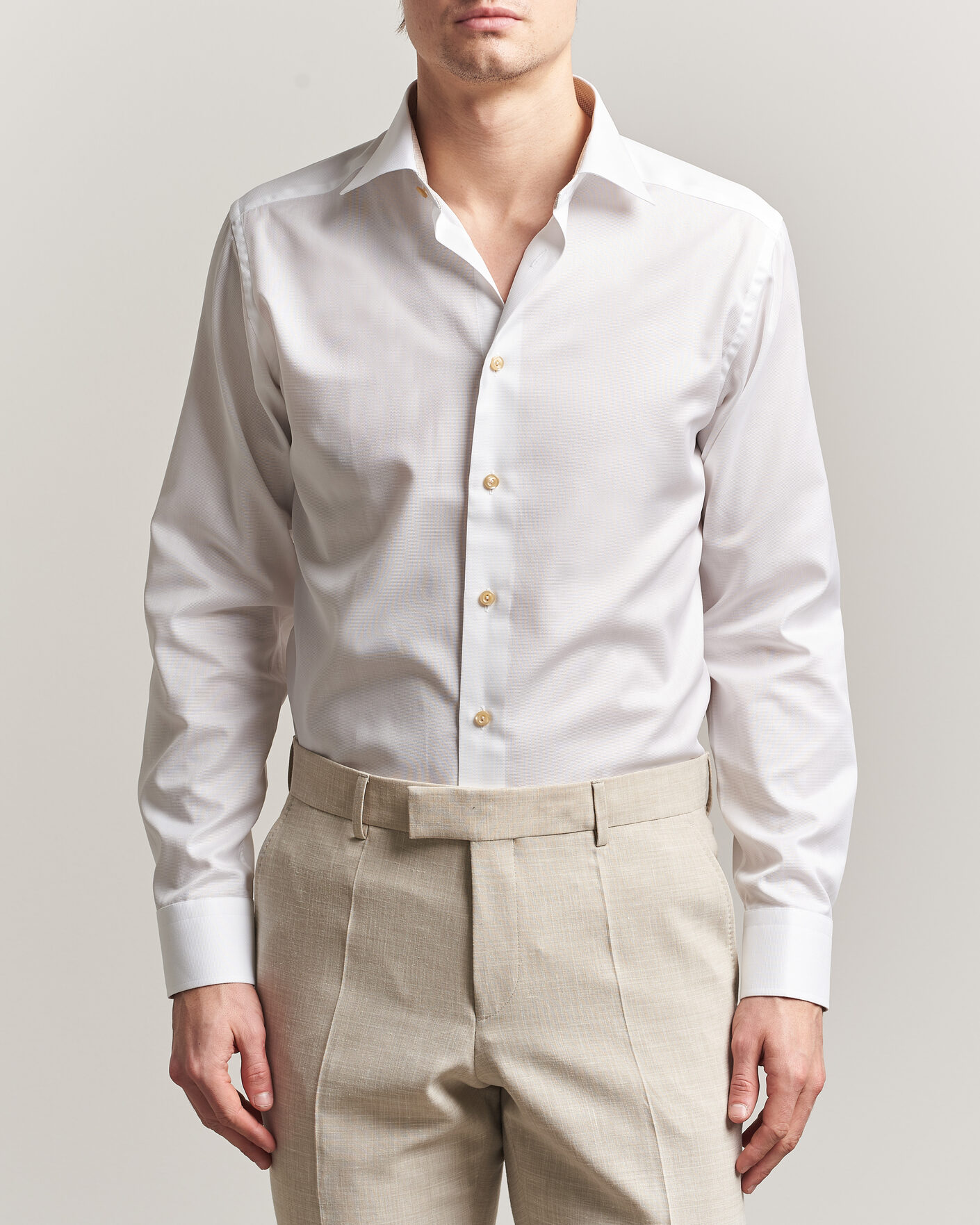Hombres | Camisas | Eton | Slim Fit Signature Twill Contrast Shirt White