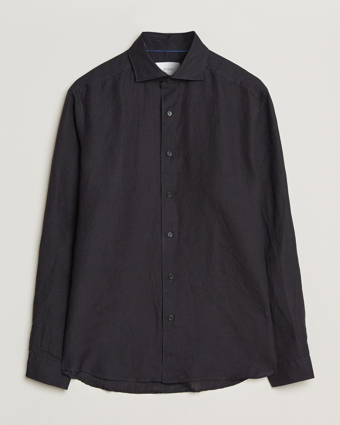 Hombres | Camisas | Eton | Casual Fit Linen Shirt Black