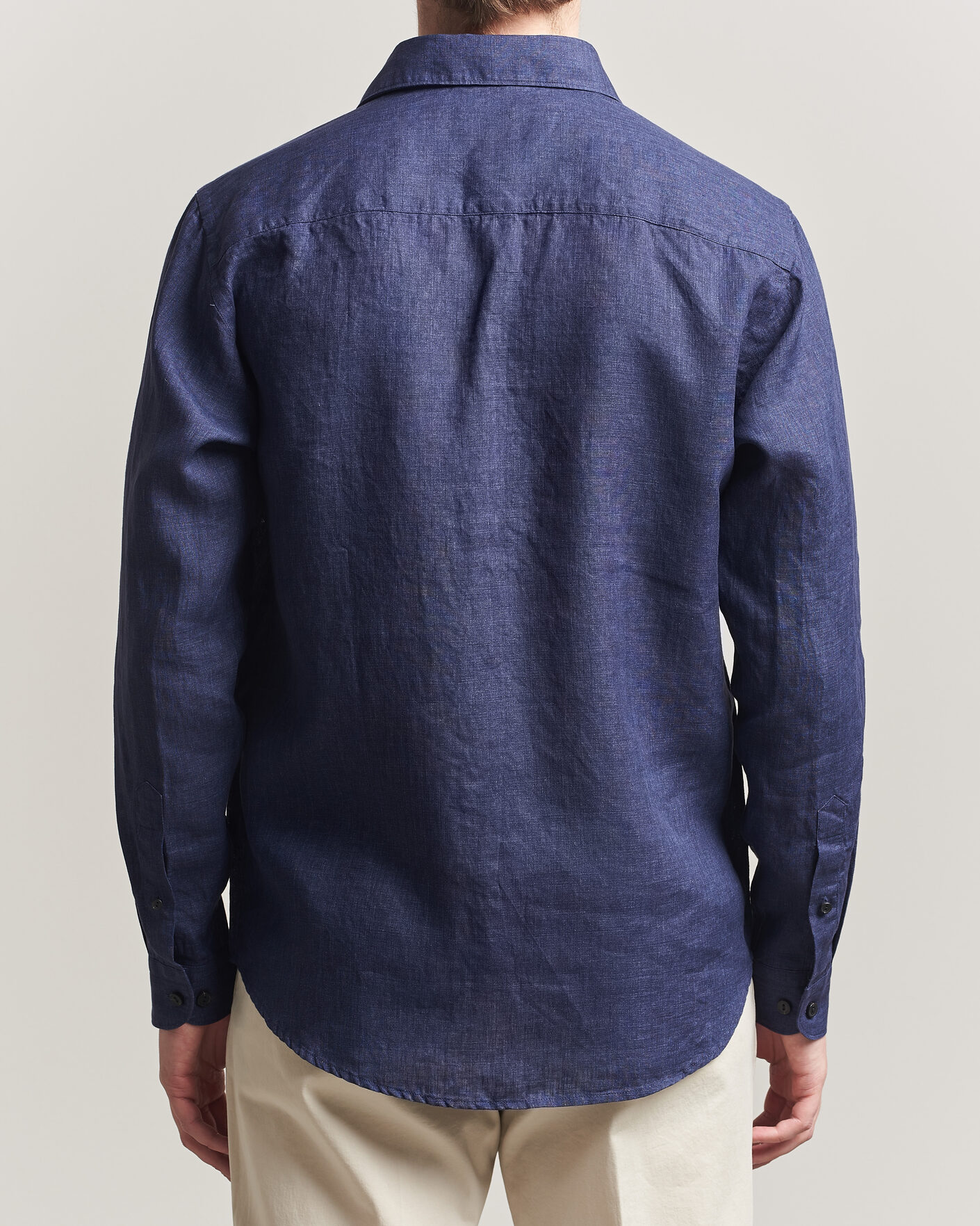 Hombres | Camisas | Eton | Casual Fit Linen Shirt Navy Blue