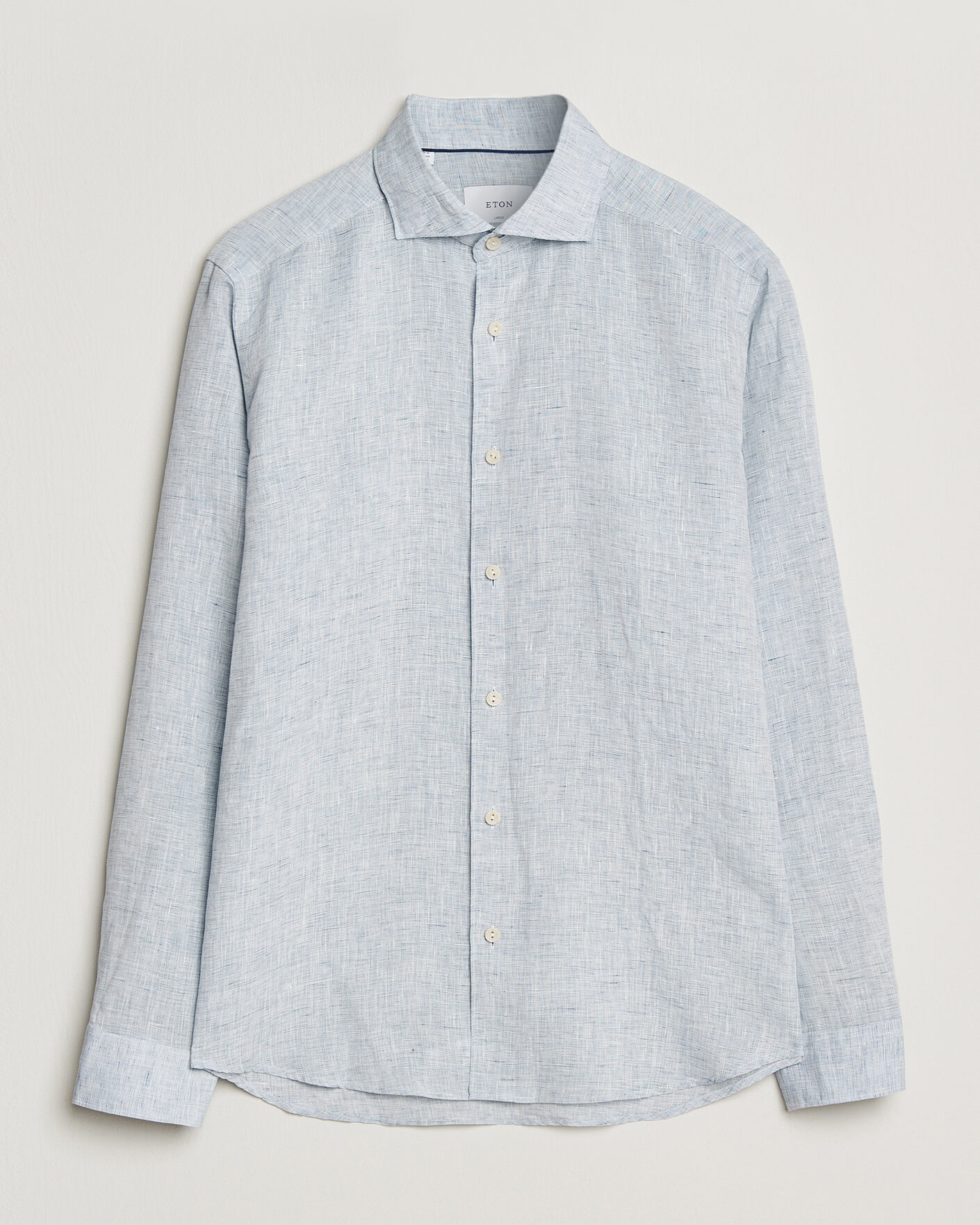 Hombres | Camisas | Eton | Casual Fit Linen Shirt Light Blue