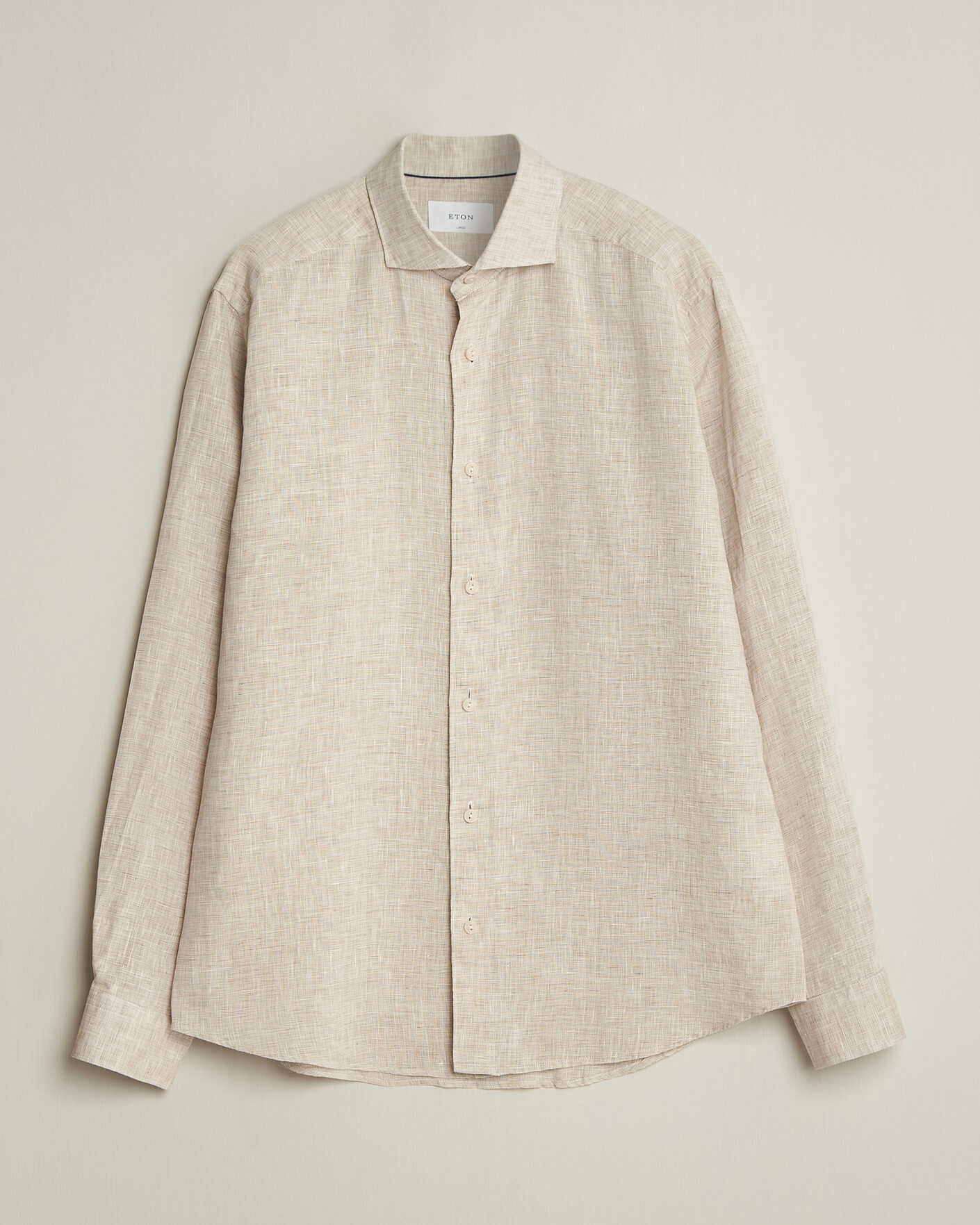 Hombres | Camisas | Eton | Casual Fit Linen Shirt Beige