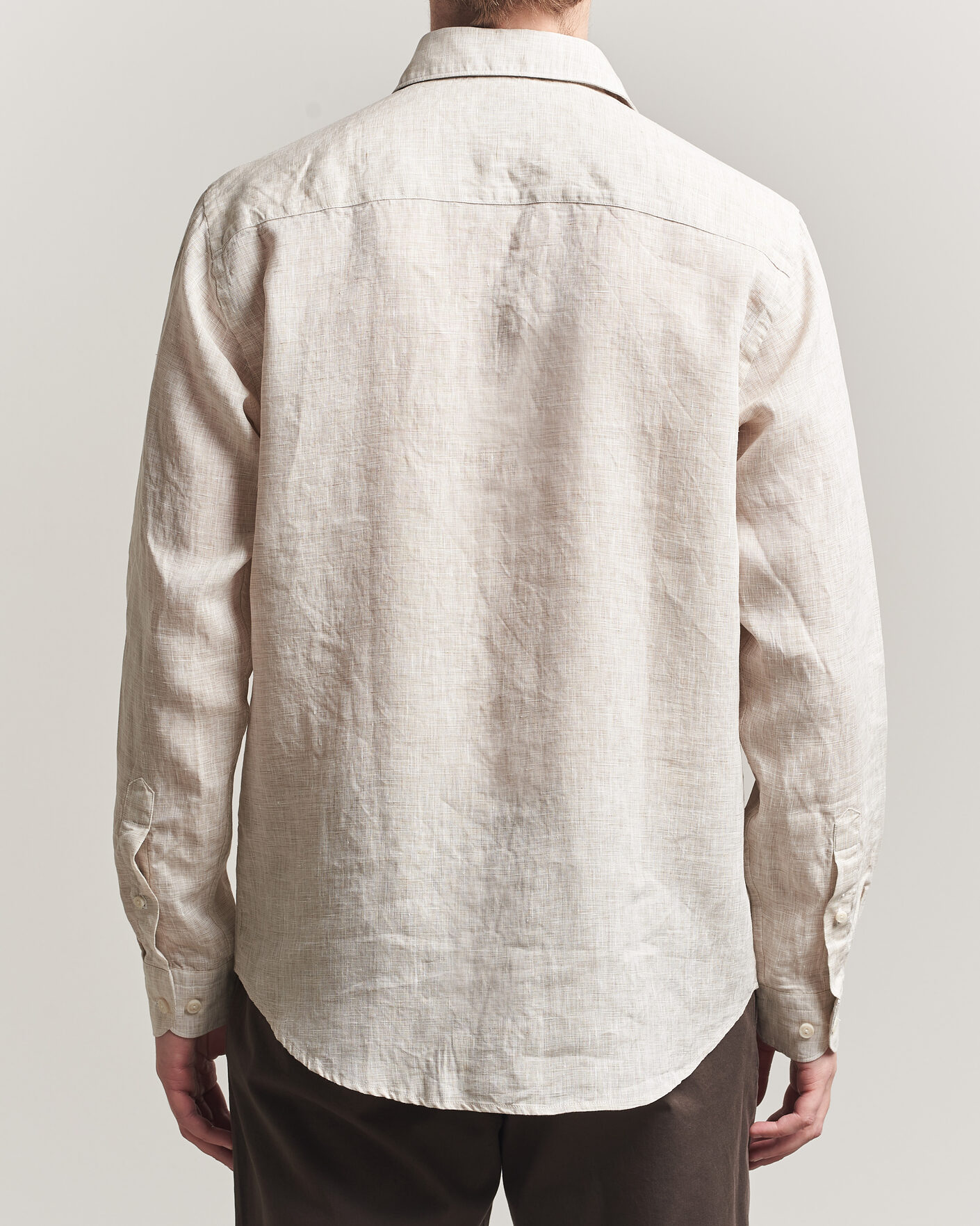Hombres | Camisas | Eton | Casual Fit Linen Shirt Beige