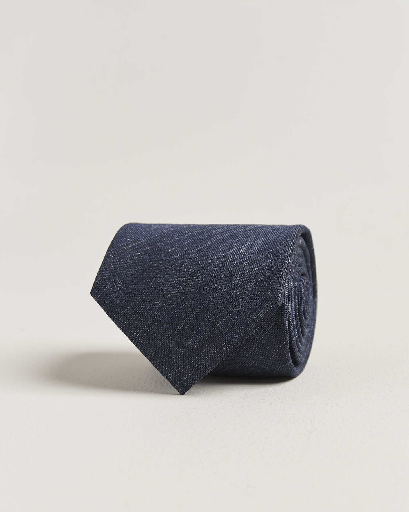 Hombres | Corbatas | Eton | Linen Silk Tie Navy Blue