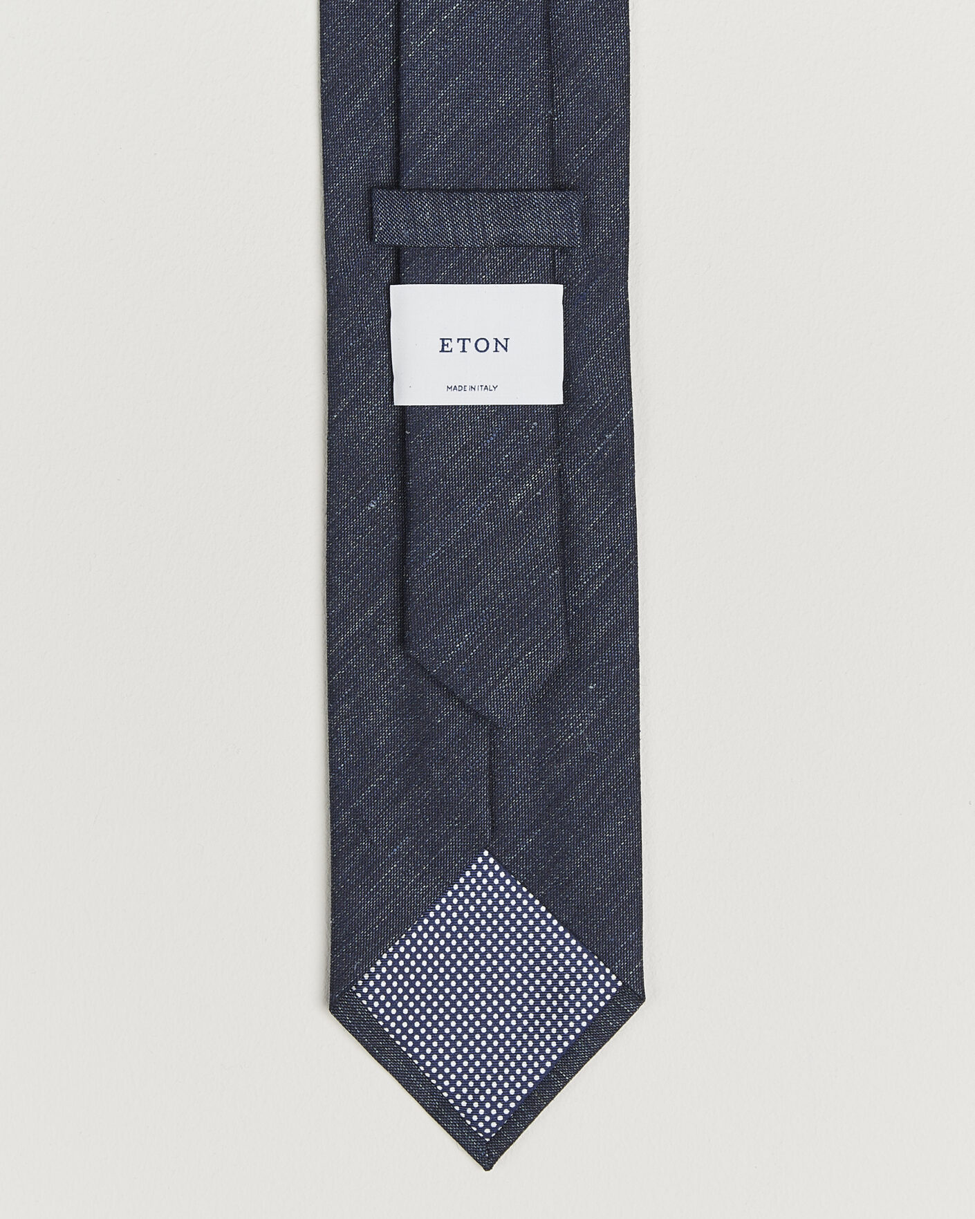 Hombres | Corbatas | Eton | Linen Silk Tie Navy Blue