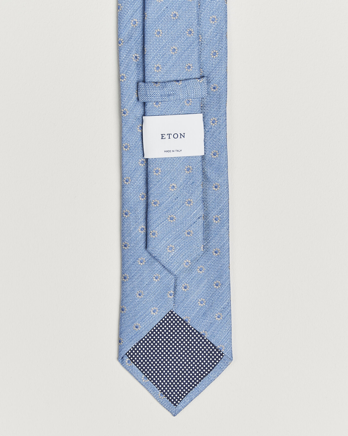 Hombres | Corbatas | Eton | Floral Linen Silk Tie Light Blue