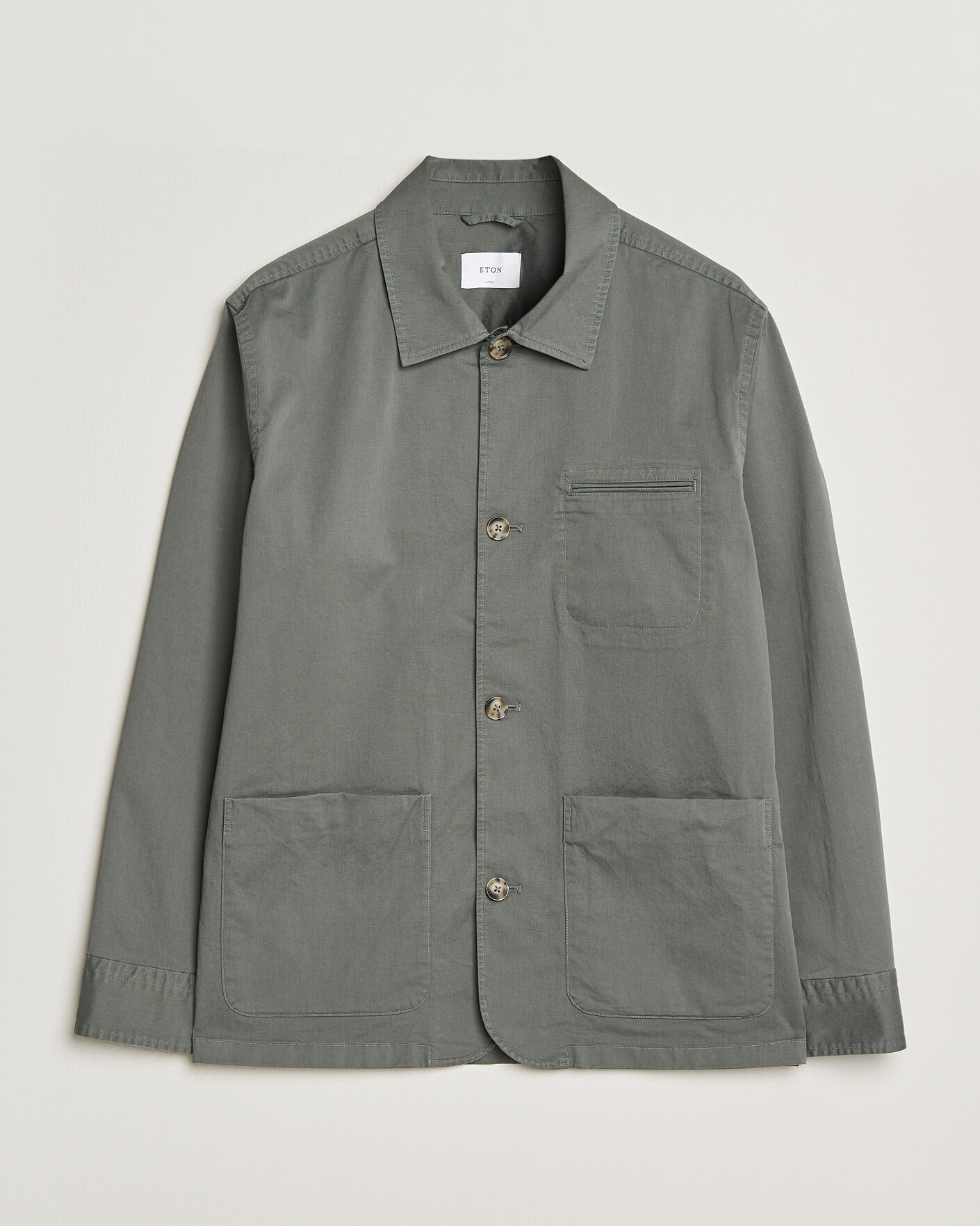 Hombres | Abrigos y chaquetas | Eton | Cotton Chore Jacket Mid Green