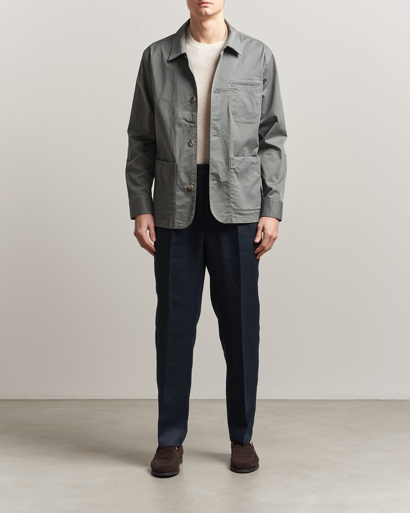 Hombres | Abrigos y chaquetas | Eton | Cotton Chore Jacket Mid Green