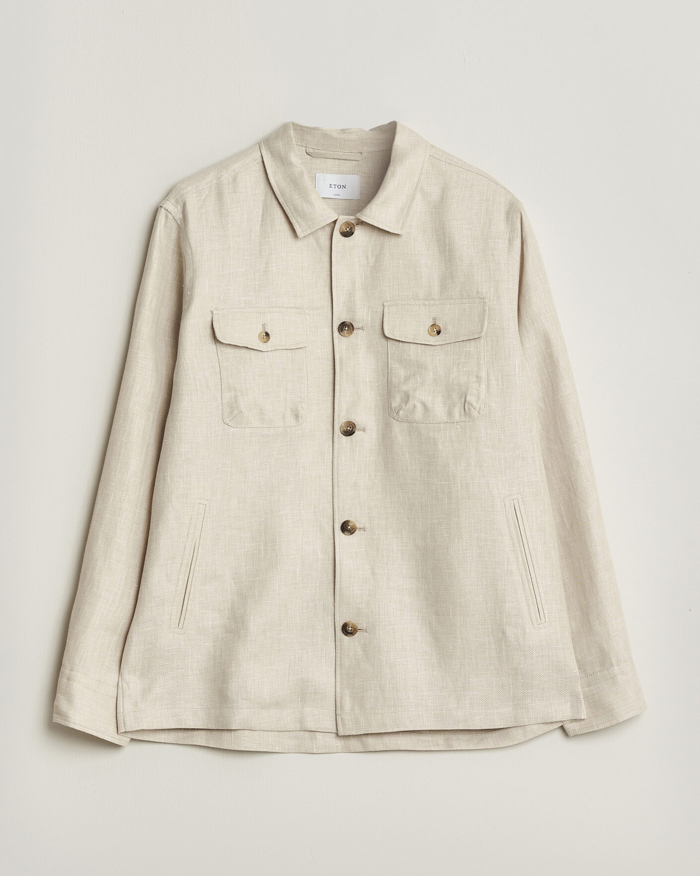 Hombres | Abrigos y chaquetas | Eton | Four Pocket Linen Lyocell Shirt Jacket Off White