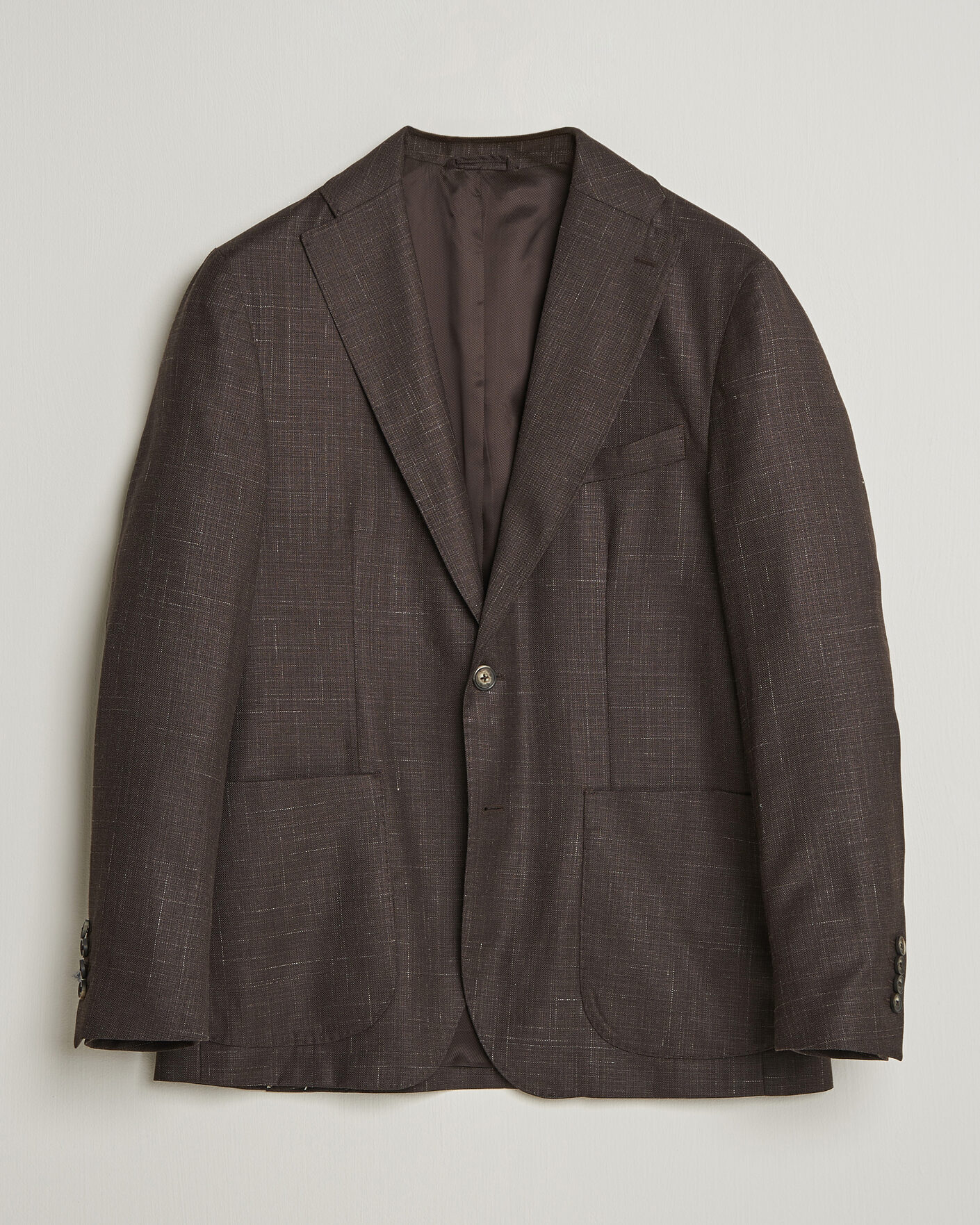 Hombres | Blazers | Eton | Wool Silk Soft Blazer Dark Brown