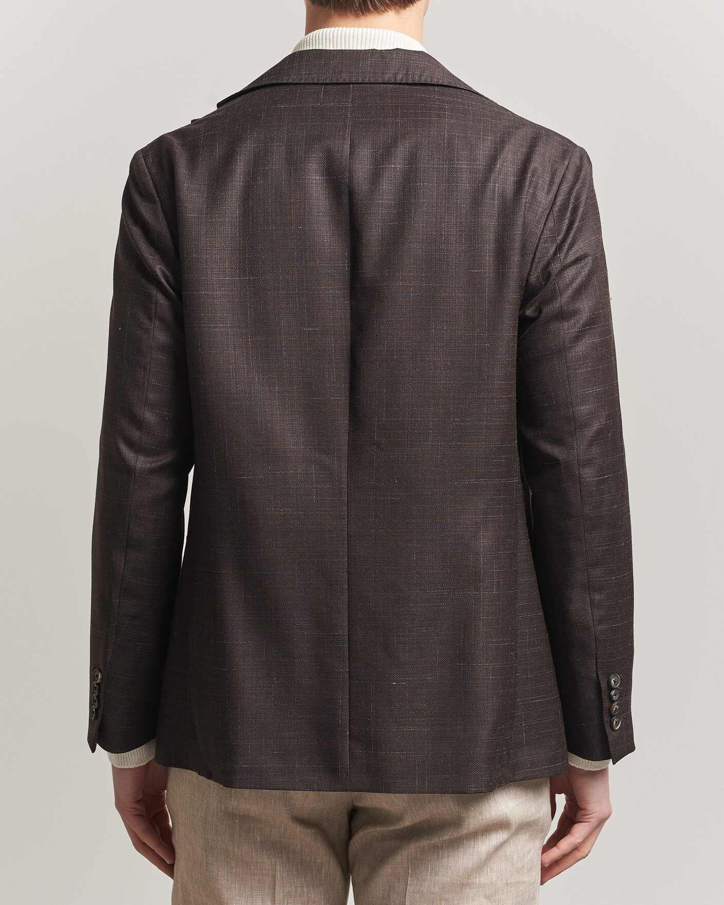 Hombres | Blazers | Eton | Wool Silk Soft Blazer Dark Brown