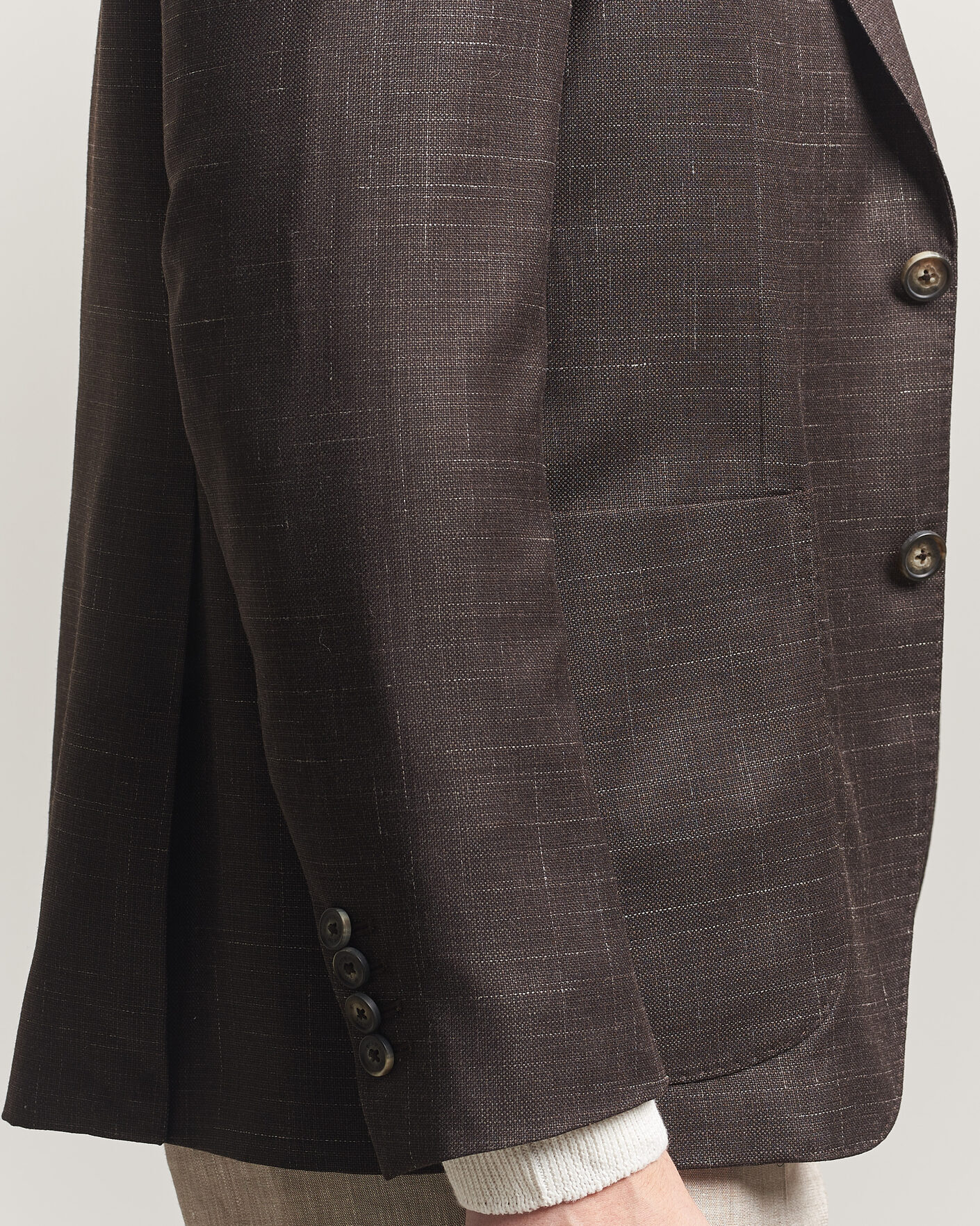 Hombres | Blazers | Eton | Wool Silk Soft Blazer Dark Brown