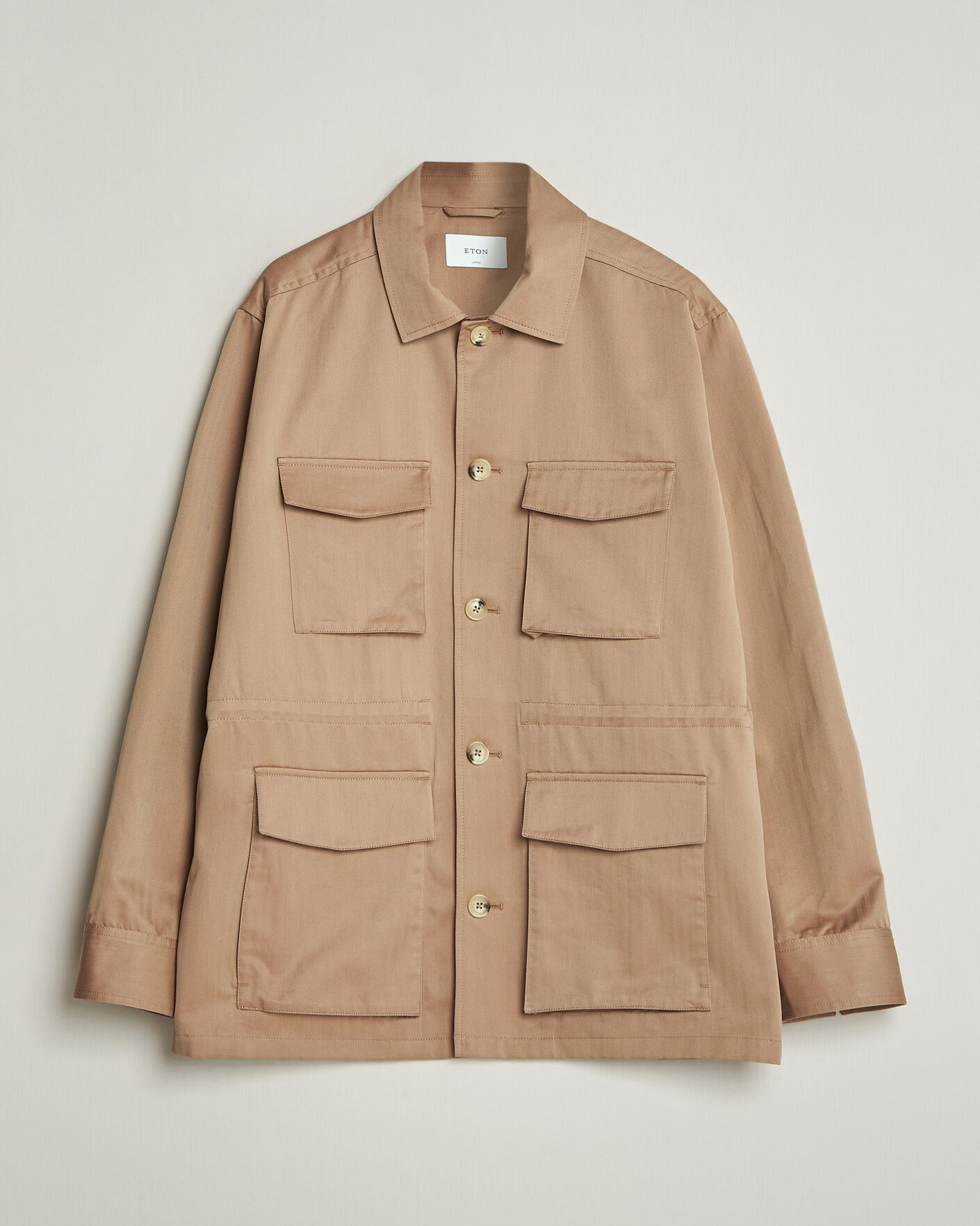 Hombres | Abrigos y chaquetas | Eton | Cotton Safari Drawstring Jacket Beige