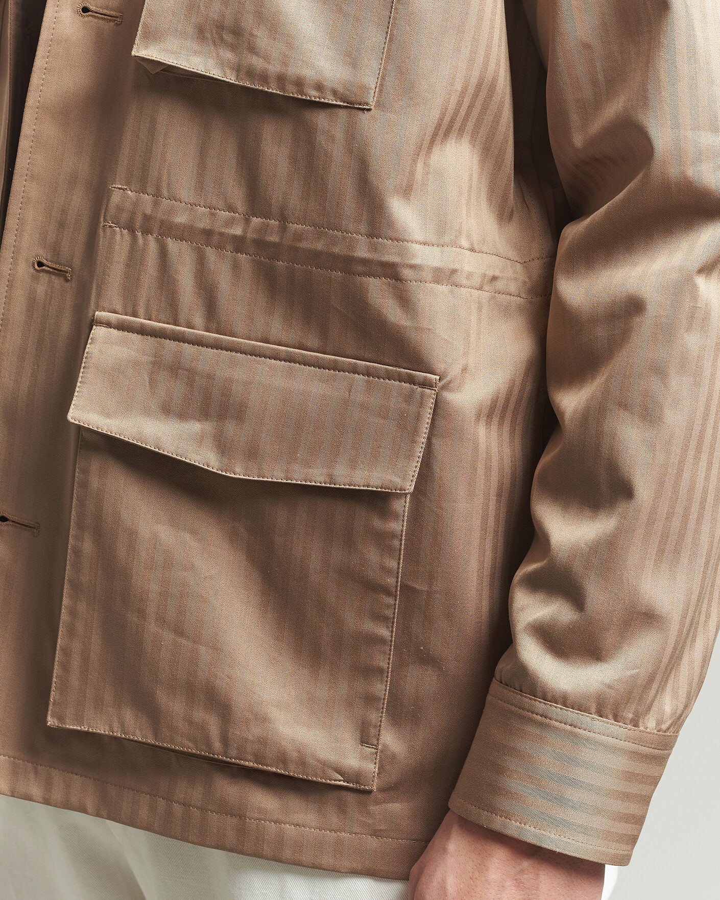 Hombres | Abrigos y chaquetas | Eton | Cotton Safari Drawstring Jacket Beige
