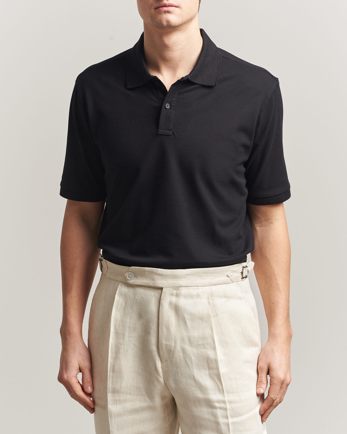 Hombres | Polos | Eton | Pima Pique Polo Black