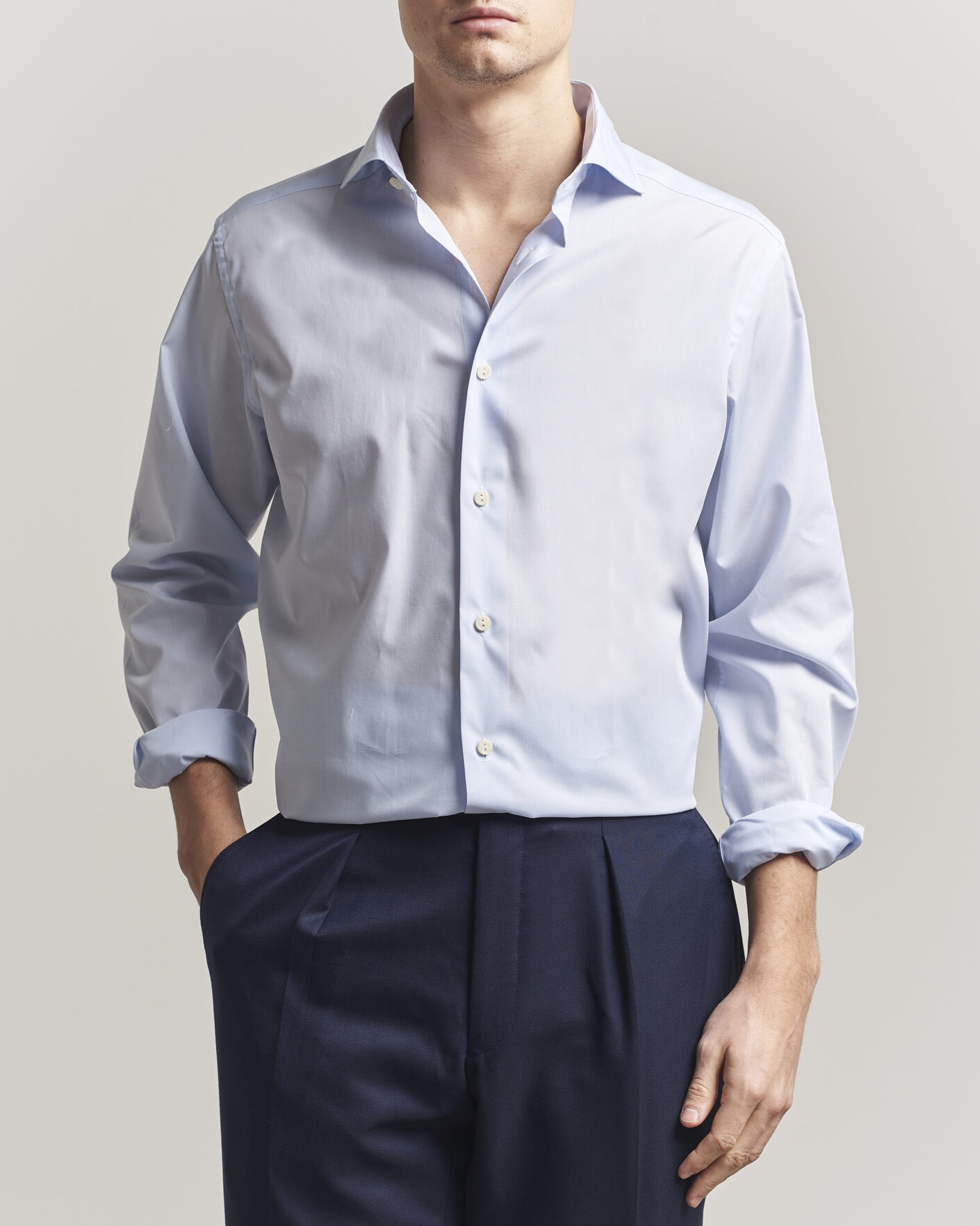 Hombres | Camisas | Eton | Casual Fit Breeze Poplin Shirt Light Blue