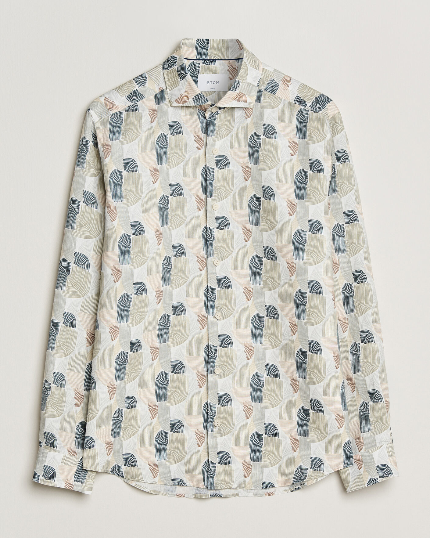 Hombres | Camisas | Eton | Casual Fit Printed Linen Shirt Multi