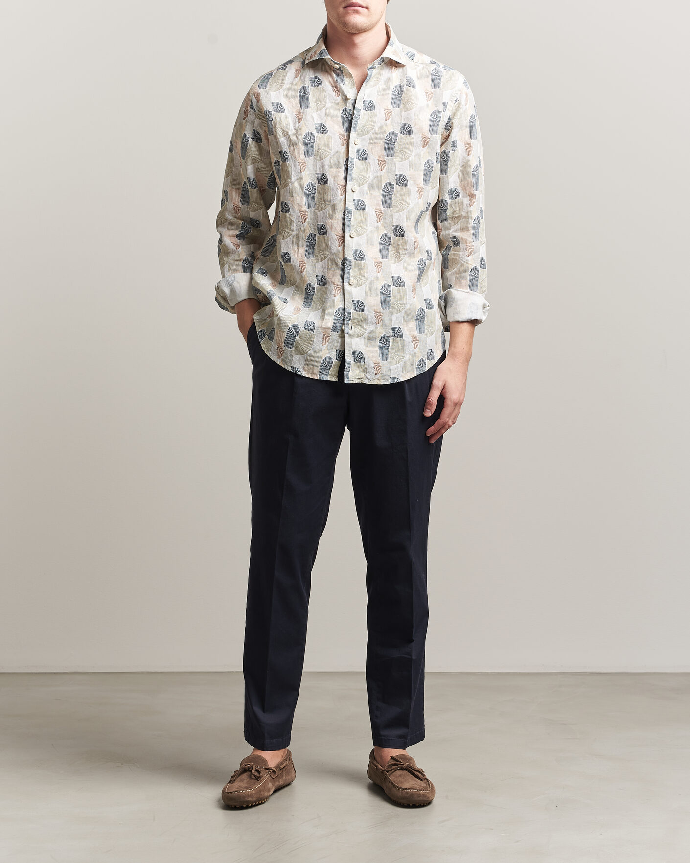 Hombres | Camisas | Eton | Casual Fit Printed Linen Shirt Multi