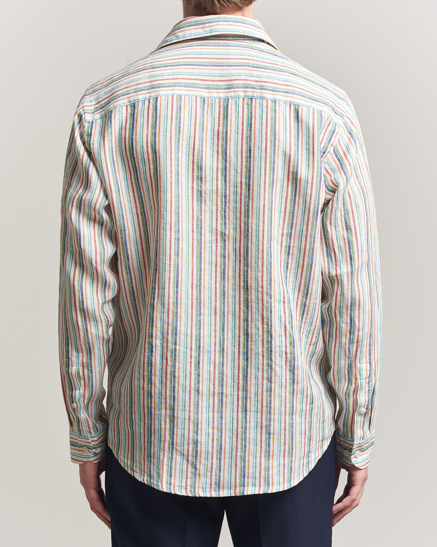 Hombres | Camisas | Eton | Casual Fit Striped Linen Shirt Multi