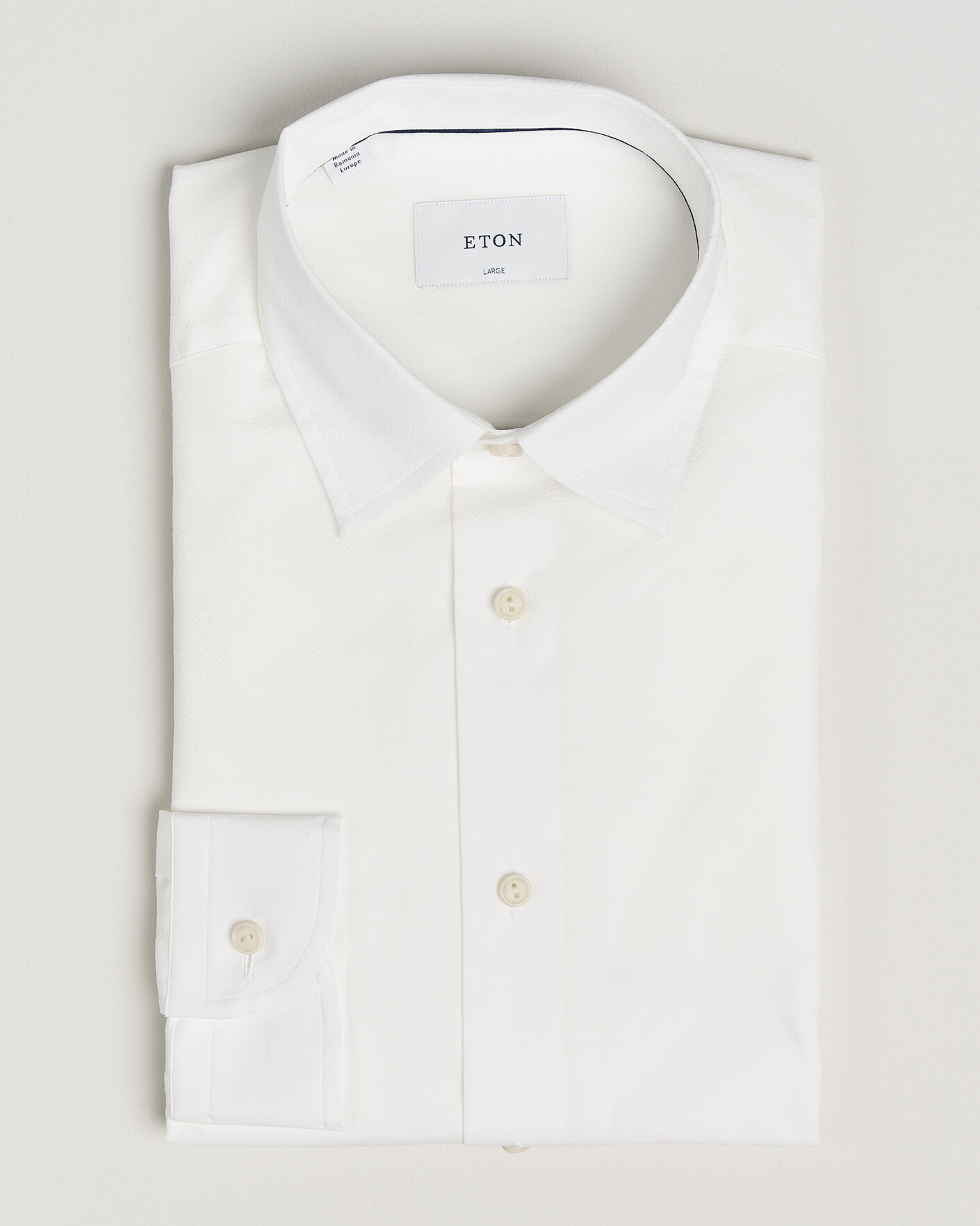 Hombres | Camisas | Eton | Casual Fit Seersucker Resort Shirt White